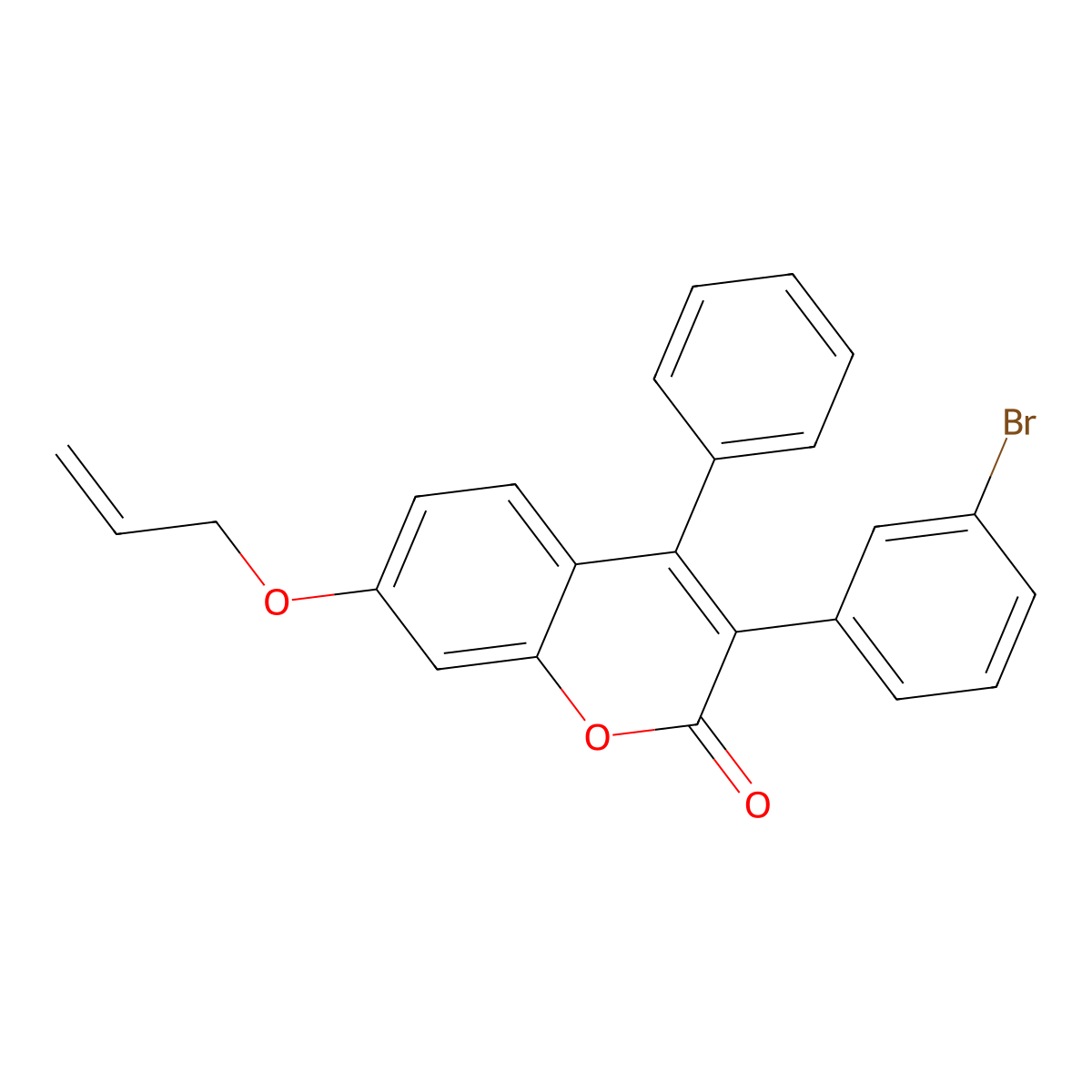 7-Allyloxy-3(3'-bromophenyl)-4-phenyl coumarin molecular structure, CAS 720673-33-6