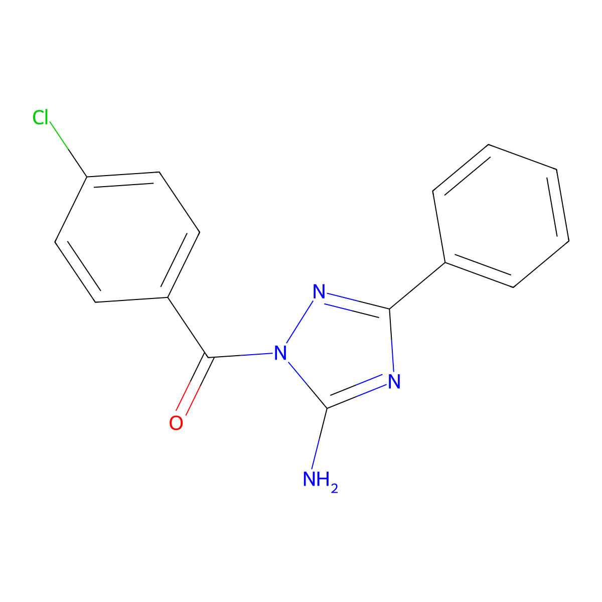 1-(4-chlorobenzoyl)-3-phenyl-1H-1,2,4-triazol-5-amine molecular structure, CAS 720674-14-6