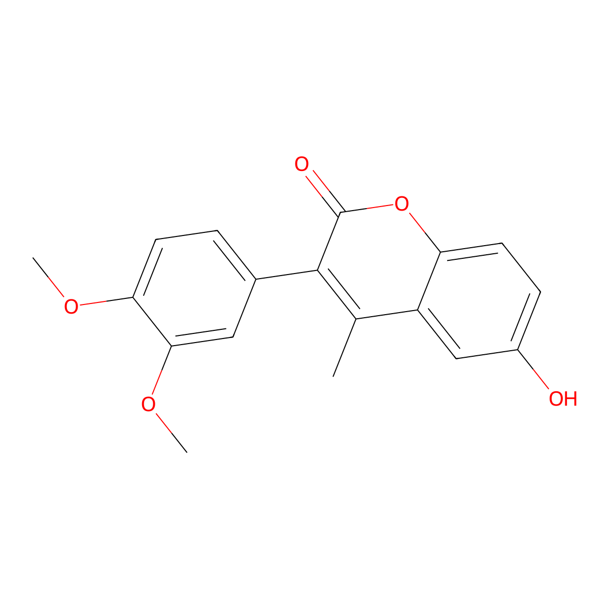 3-(3,4-dimethoxyphenyl)-6-hydroxy-4-methyl-2H-chromen-2-one molecular structure, CAS 720674-26-0