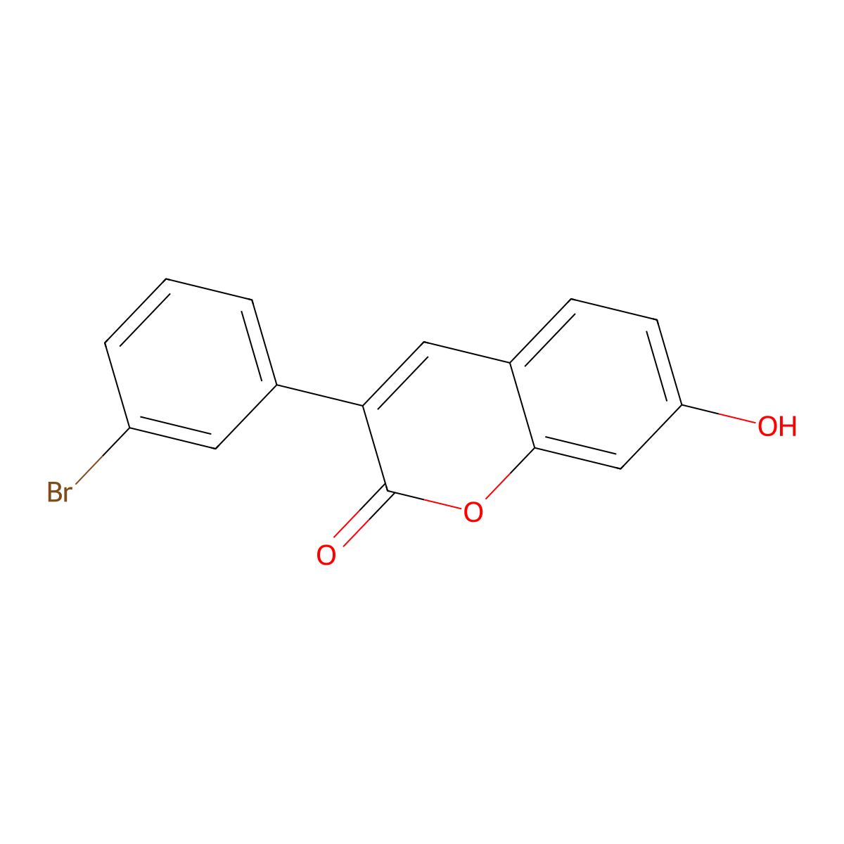 3-(3-Bromophenyl)-7-hydroxychromen-2-one molecular structure, CAS 720674-53-3