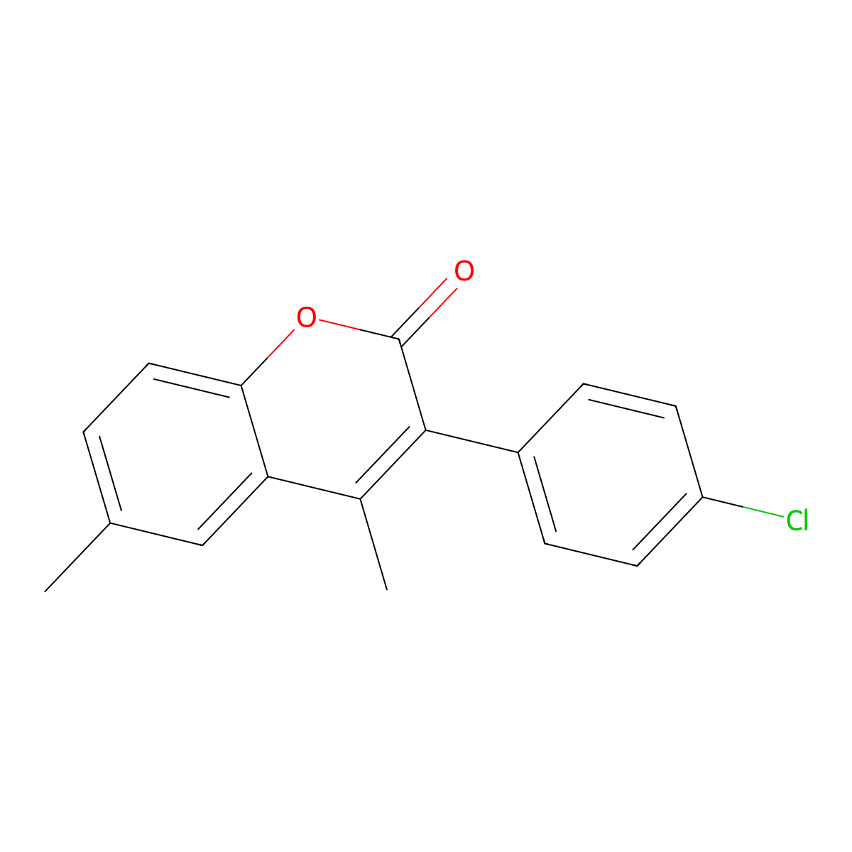 3(4'-Chlorophenyl)-4,6-dimethylcoumarin molecular structure, CAS 720674-71-5