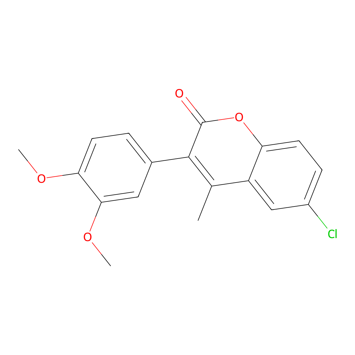 6-chloro-3-(3,4-dimethoxyphenyl)-4-methyl-2H-chromen-2-one molecular structure, CAS 720674-87-3