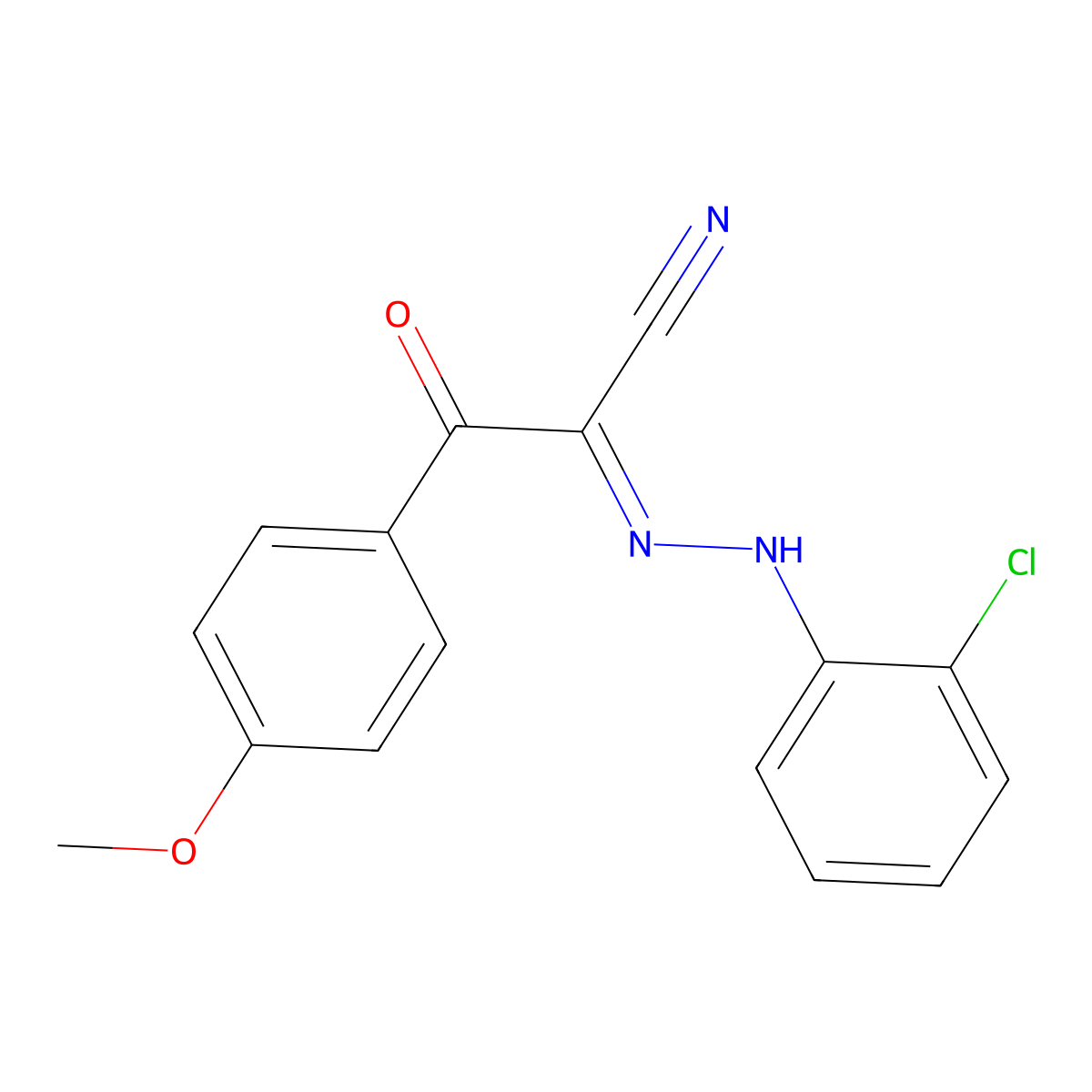 2-[2-(2-Chlorophenyl)hydrazinylidene]-3-(4-methoxyphenyl)-3-oxopropanenitrile molecular structure, CAS 720674-88-4