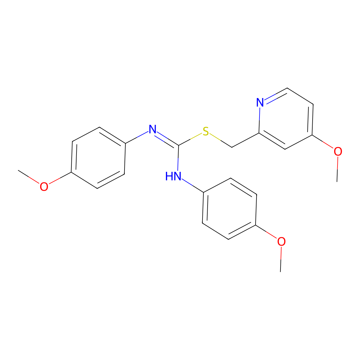 (4-methoxypyridin-2-yl)methyl N,N'-bis(4-methoxyphenyl)carbamimidothioate molecular structure, CAS 720674-98-6