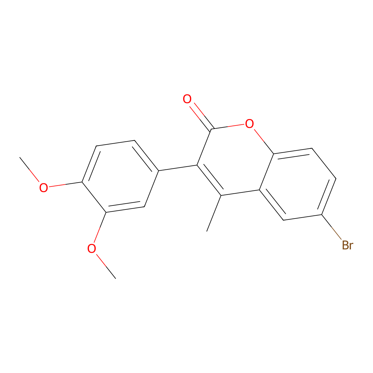 6-bromo-3-(3,4-dimethoxyphenyl)-4-methyl-2H-chromen-2-one molecular structure, CAS 720675-07-0