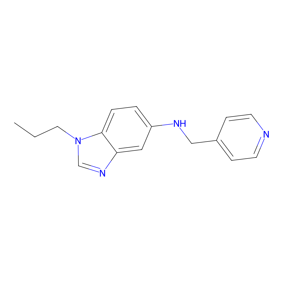 1-propyl-N-(pyridin-4-ylmethyl)benzimidazol-5-amine molecular structure, CAS 720675-21-8