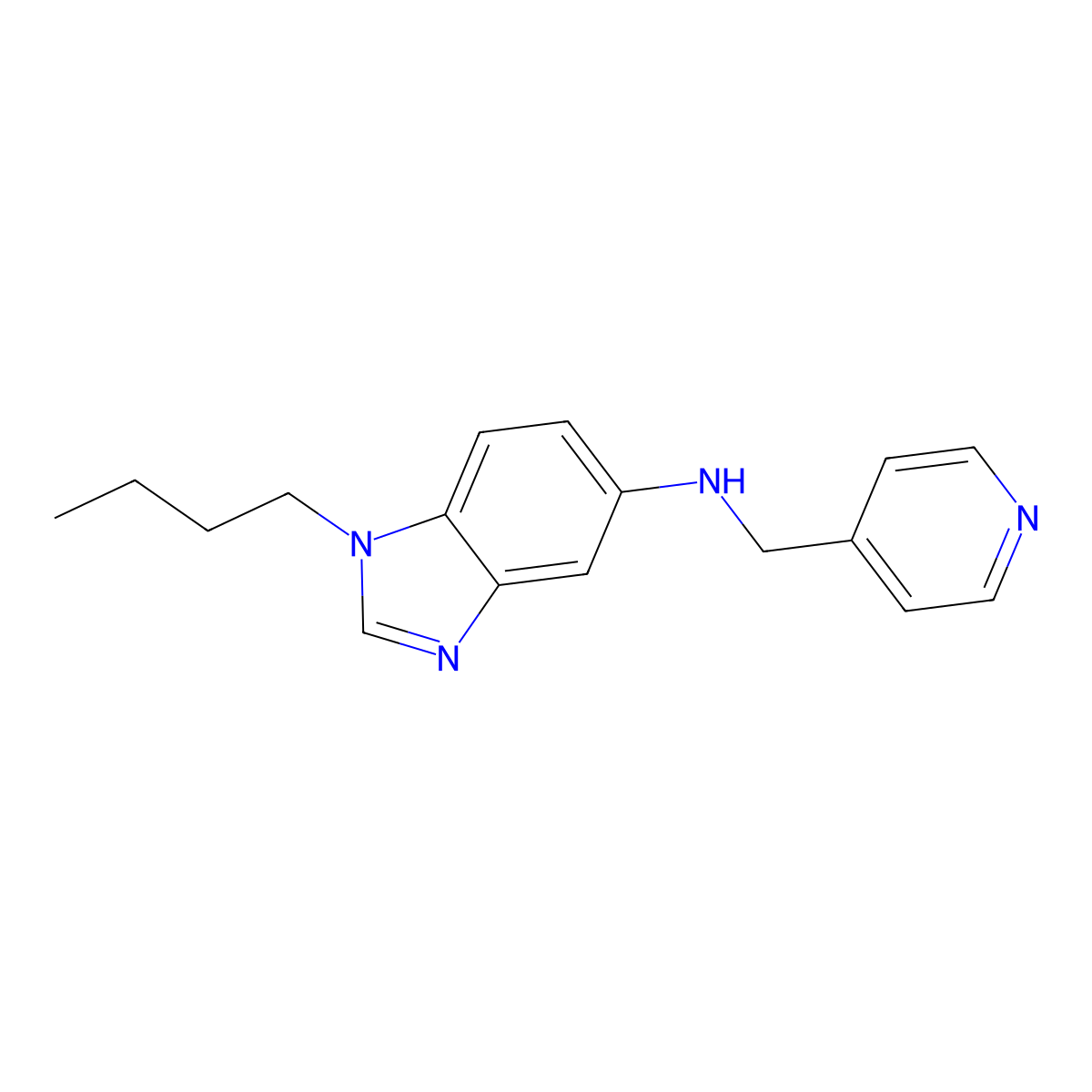 1-butyl-N-(pyridin-4-ylmethyl)benzimidazol-5-amine molecular structure, CAS 720675-25-2