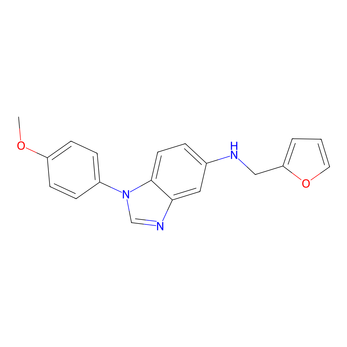 N-(2-furanylmethyl)-1-(4-methoxyphenyl)-5-benzimidazolamine molecular structure, CAS 720675-37-6