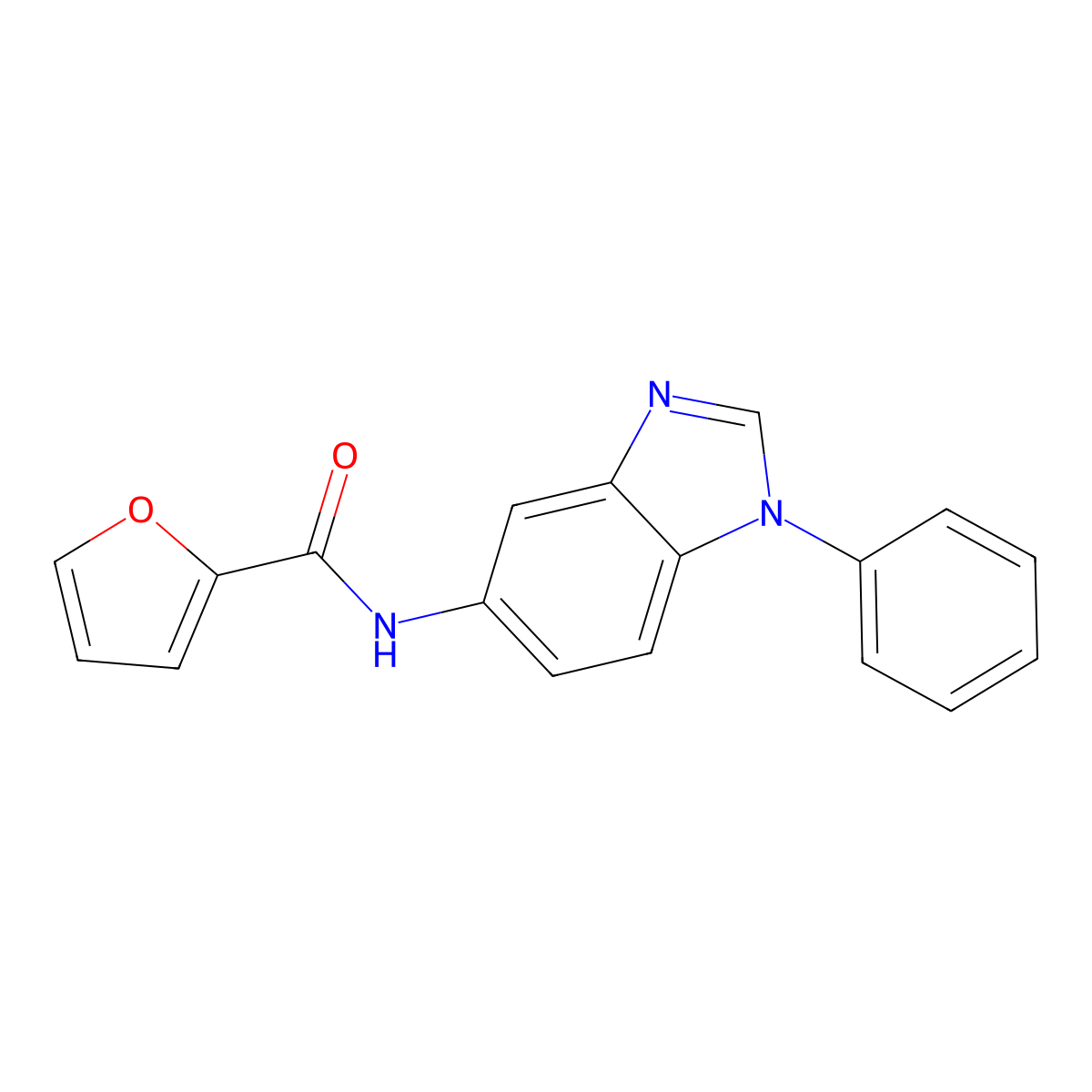 N-(1-phenylbenzimidazol-5-yl)furan-2-carboxamide molecular structure, CAS 720675-64-9