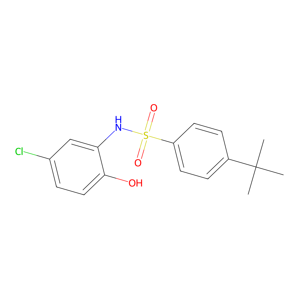 4-tert-butyl-N-(5-chloro-2-hydroxyphenyl)benzene-1-sulfonamide molecular structure, CAS 720675-67-2