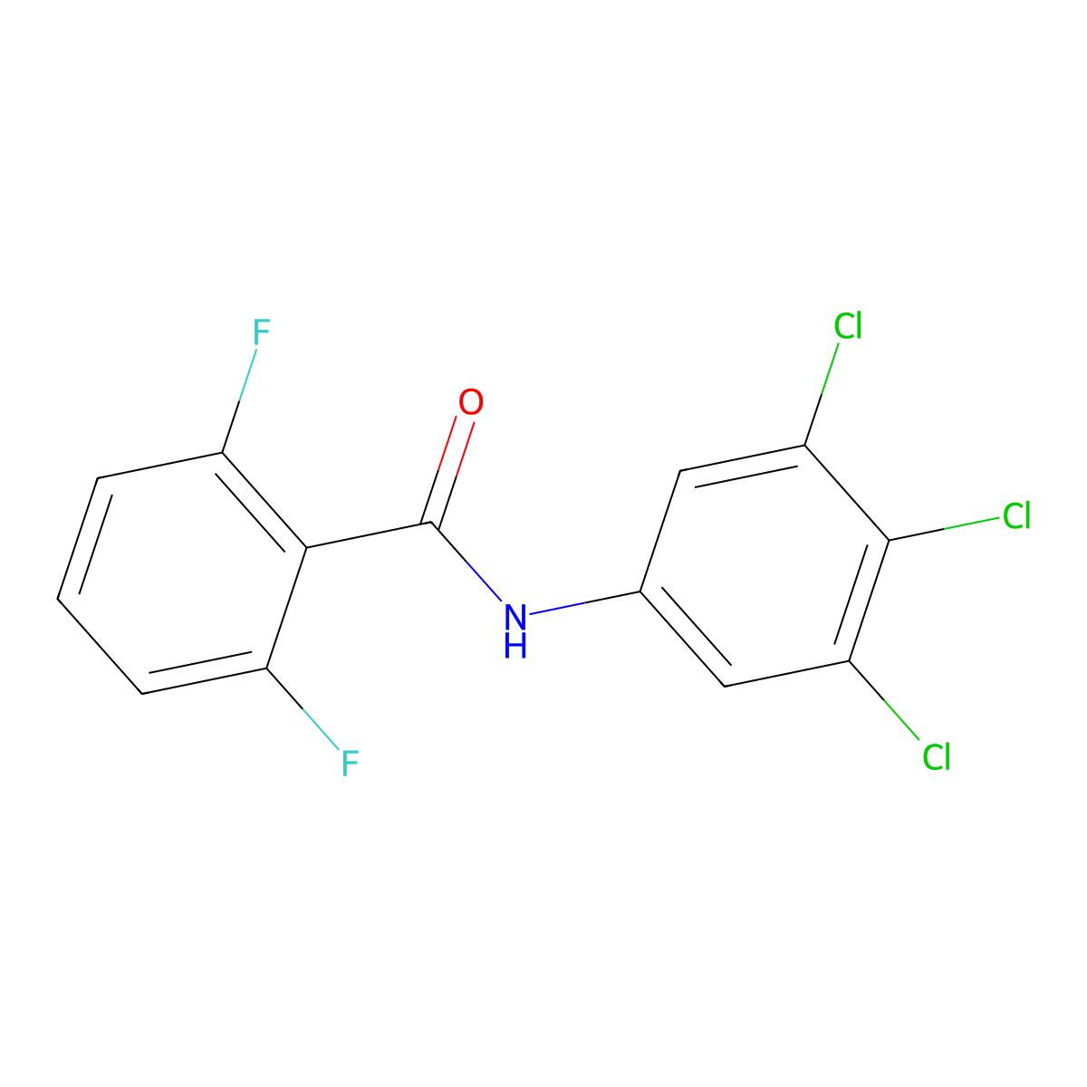 2,6-Difluoro-N-(3,4,5-trichlorophenyl)benzamide molecular structure, CAS 720675-73-0