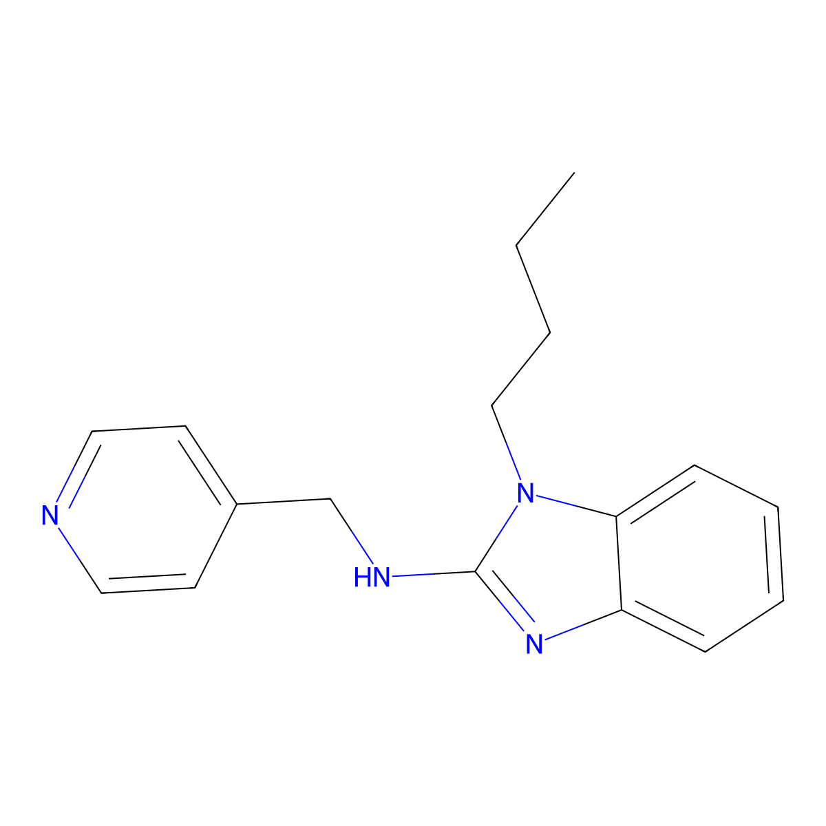 1-Butyl-N-(4-pyridinylmethyl)-1H-benzimidazol-2-amine molecular structure, CAS 720675-91-2