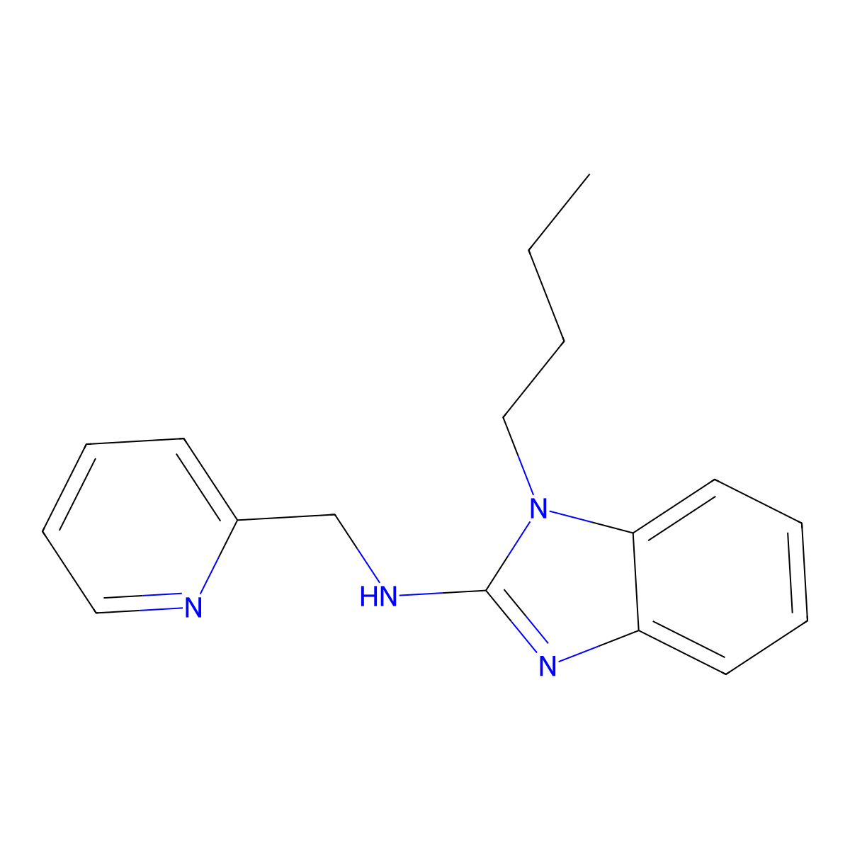 1-butyl-N-(pyridin-2-ylmethyl)benzimidazol-2-amine molecular structure, CAS 720676-07-3