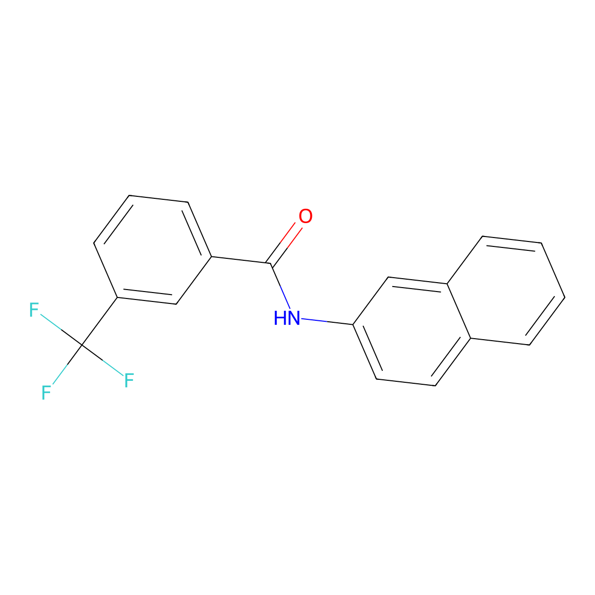 N-naphthalen-2-yl-3-(trifluoromethyl)benzamide molecular structure, CAS 720676-17-5