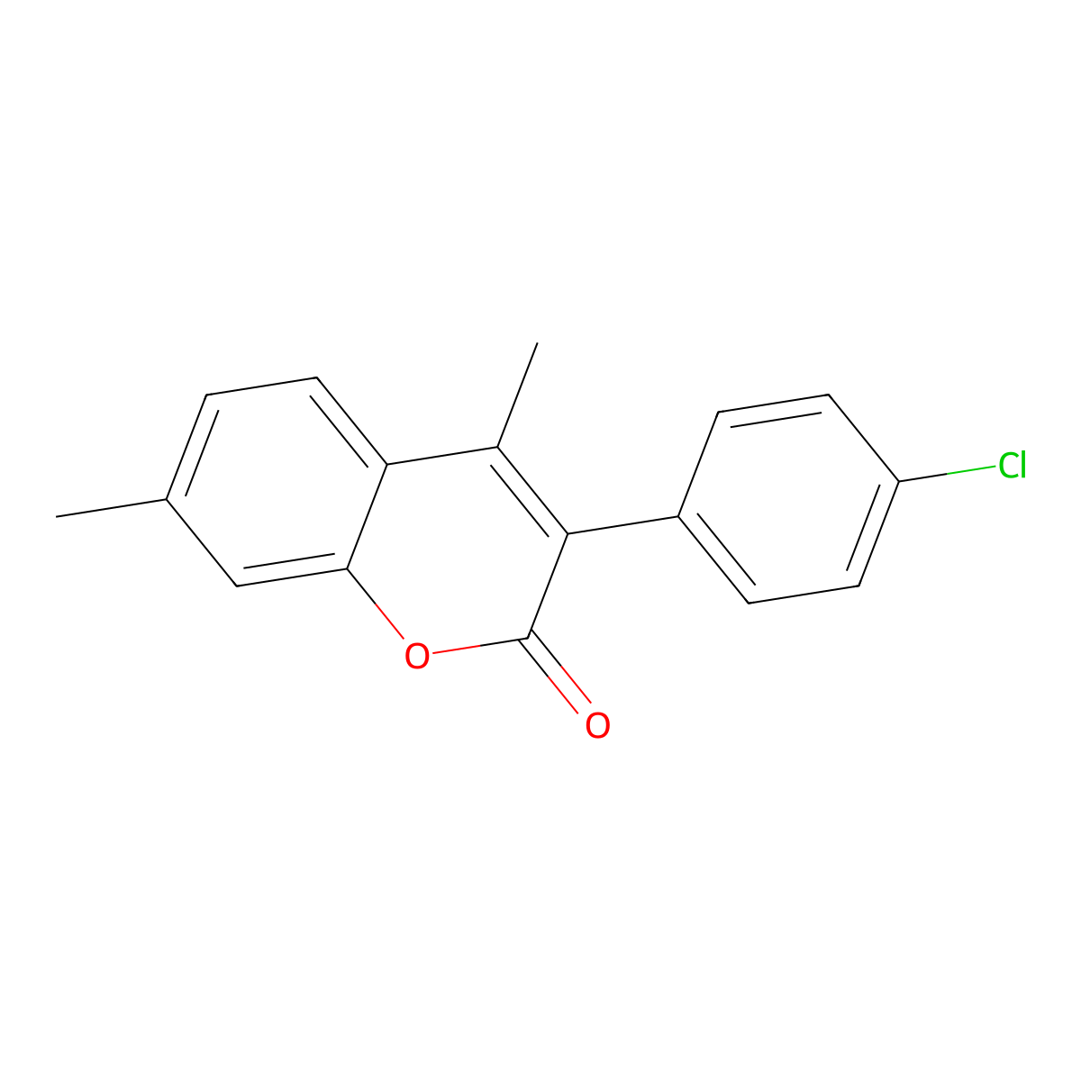 3-(4-Chlorophenyl)-4,7-dimethylchromen-2-one molecular structure, CAS 720676-37-9