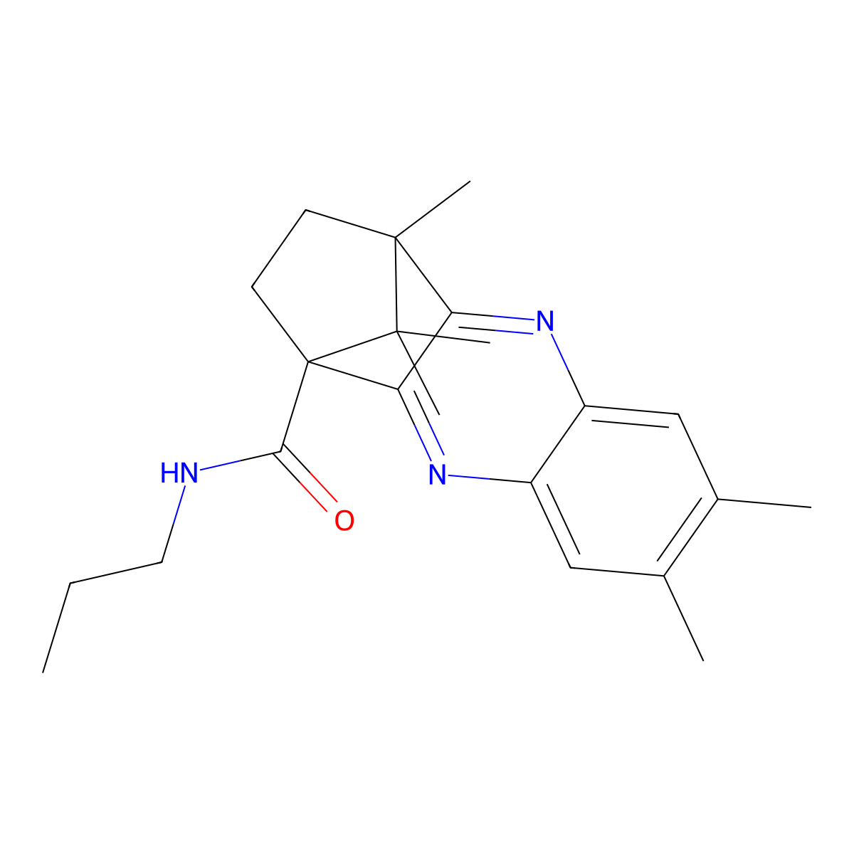 6,7,12,15,15-pentamethyl-N-propyl-3,10-diazatetracyclo[10.2.1.0~2,11~.0~4,9~]pentadeca-2(11),3,5,7,9-pentaene-1-carboxamide molecular structure, CAS 720677-52-1