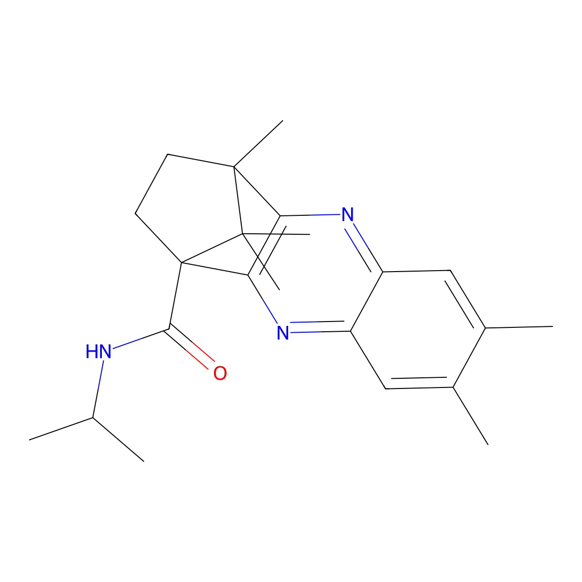 6,7,12,15,15-Pentamethyl-N-propan-2-yl-3,10-diazatetracyclo[10.2.1.02,11.04,9]pentadeca-2,4(9),5,7,10-pentaene-1-carboxamide molecular structure, CAS 720677-55-4