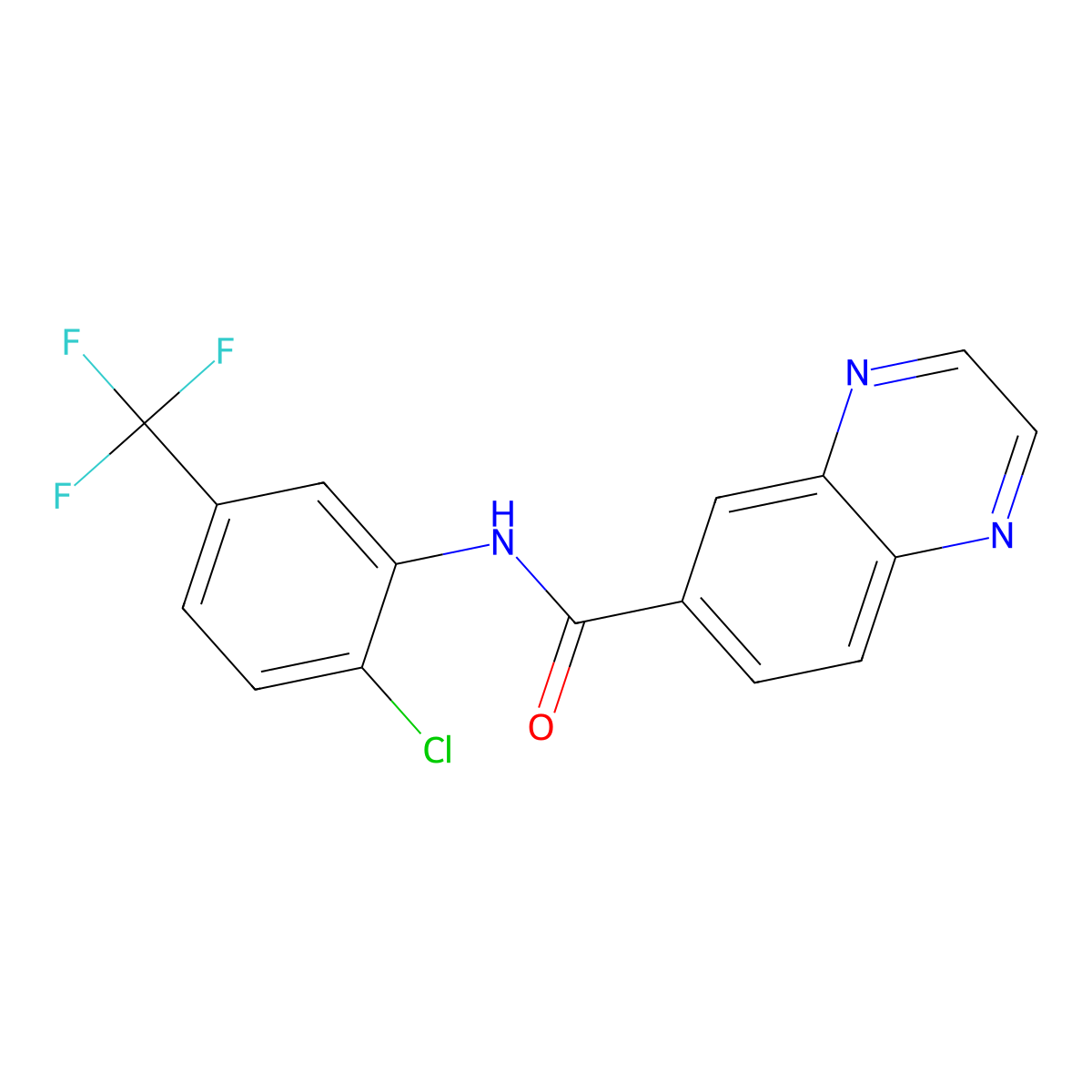 N-[2-chloro-5-(trifluoromethyl)phenyl]quinoxaline-6-carboxamide molecular structure, CAS 720677-78-1