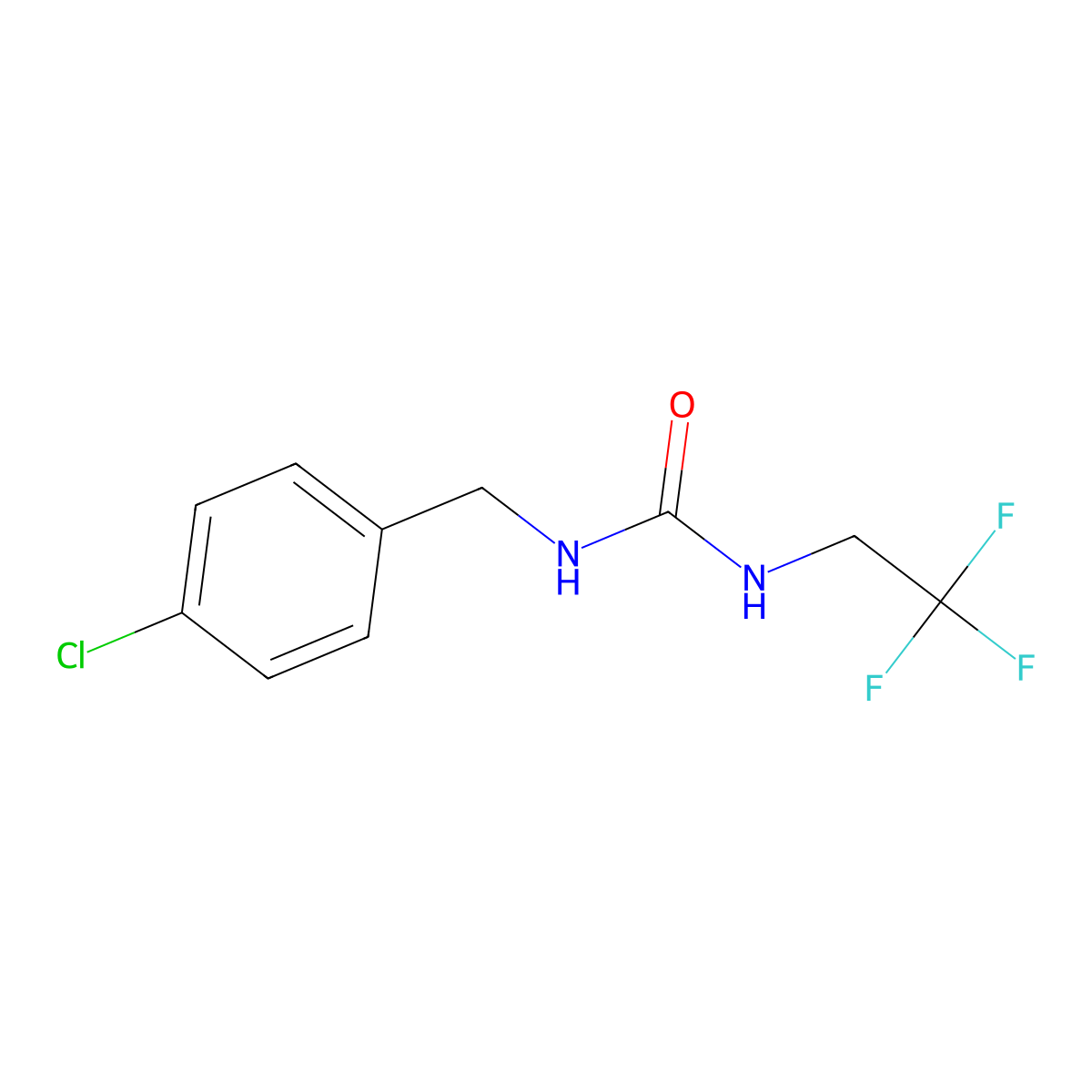 1-[(4-Chlorophenyl)methyl]-3-(2,2,2-trifluoroethyl)urea molecular structure, CAS 720677-97-4