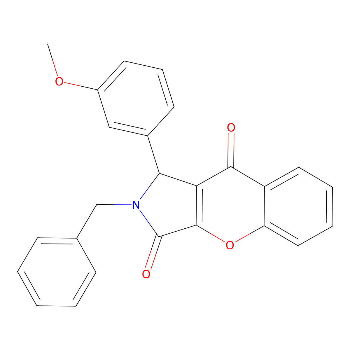 2-Benzyl-1-(3-methoxyphenyl)-1,2-dihydrochromeno[2,3-c]pyrrole-3,9-dione molecular structure, CAS 720678-05-7