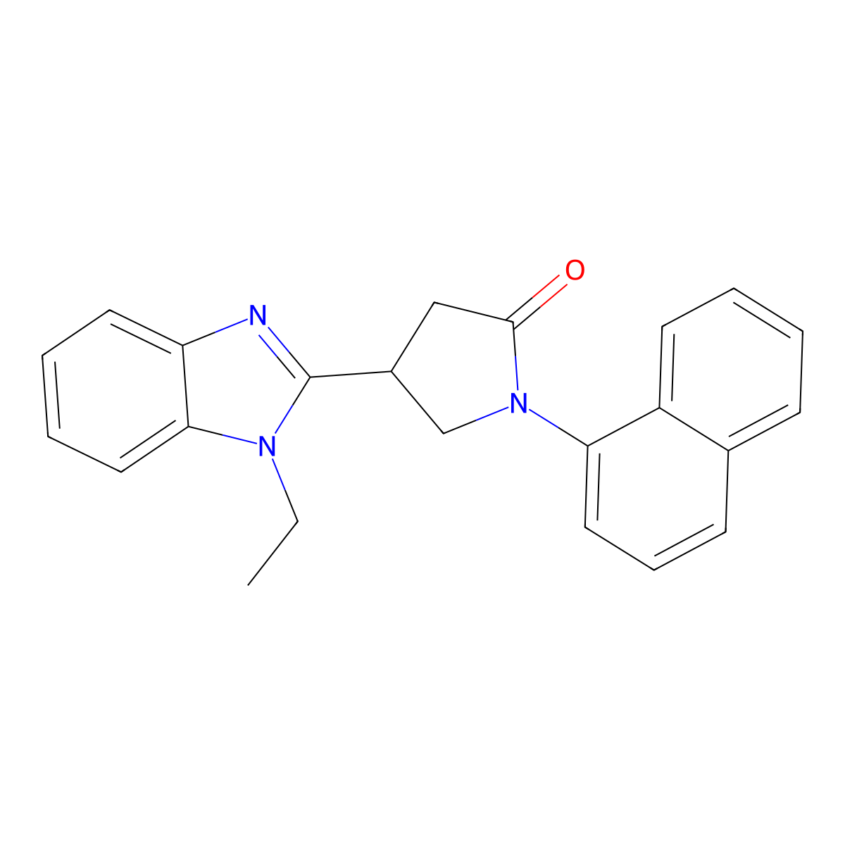 4-(1-Ethylbenzimidazol-2-yl)-1-naphthylpyrrolidin-2-one molecular structure, CAS 720678-10-4