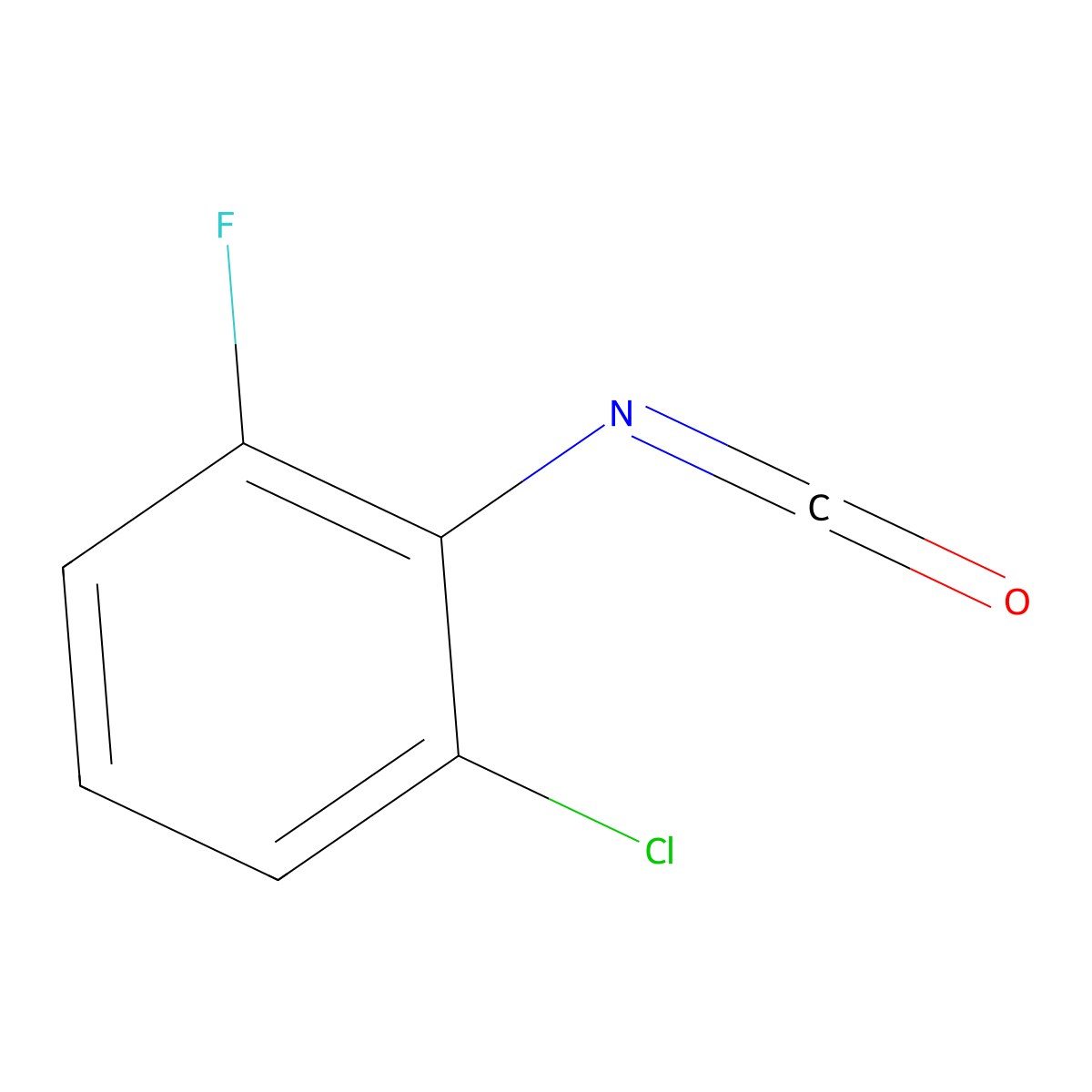 1-Chloro-3-fluoro-2-isocyanatobenzene molecular structure, CAS 720678-21-7