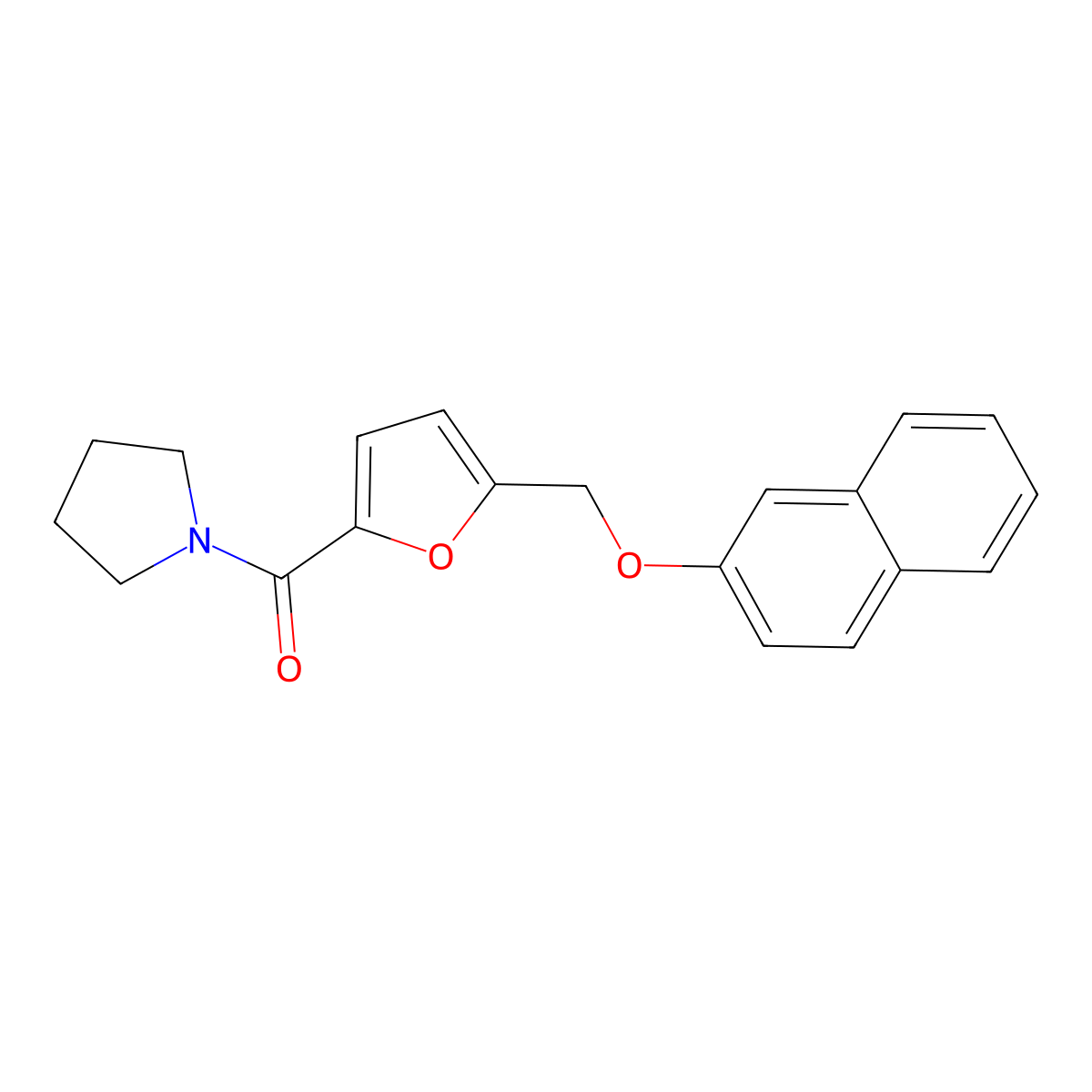 [5-(Naphthalen-2-yloxymethyl)furan-2-yl]-pyrrolidin-1-ylmethanone molecular structure, CAS 720687-54-7