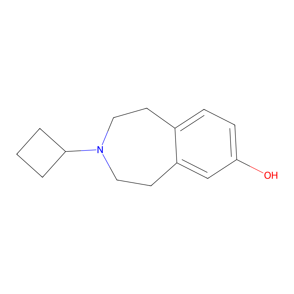 3-Cyclobutyl-2,3,4,5-tetrahydro-1H-benzo[D]azepin-7-OL molecular structure, CAS 720689-55-4