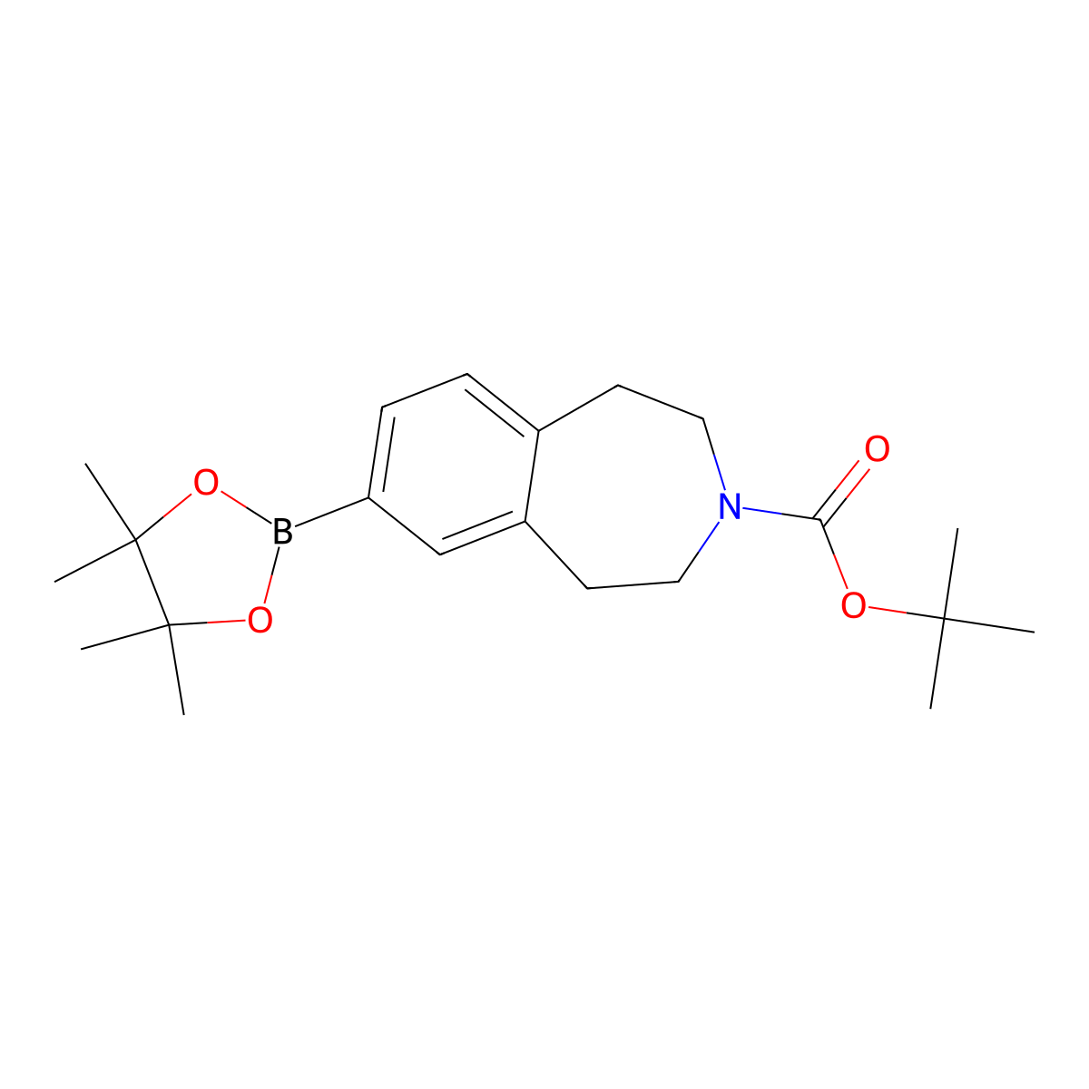 tert-Butyl 7-(4,4,5,5-tetramethyl-1,3,2-dioxaborolan-2-yl)-1,2,4,5-tetrahydro-3H-benzo[d]azepine-3-carboxylate molecular structure, CAS 720692-76-2