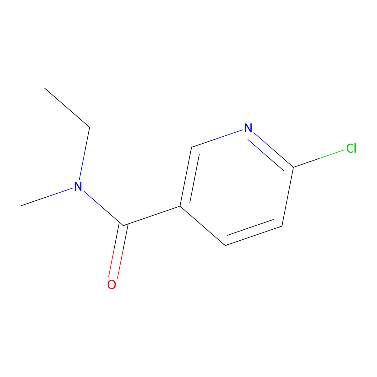 6-chloro-N-ethyl-N-methylpyridine-3-carboxamide molecular structure, CAS 720693-05-0
