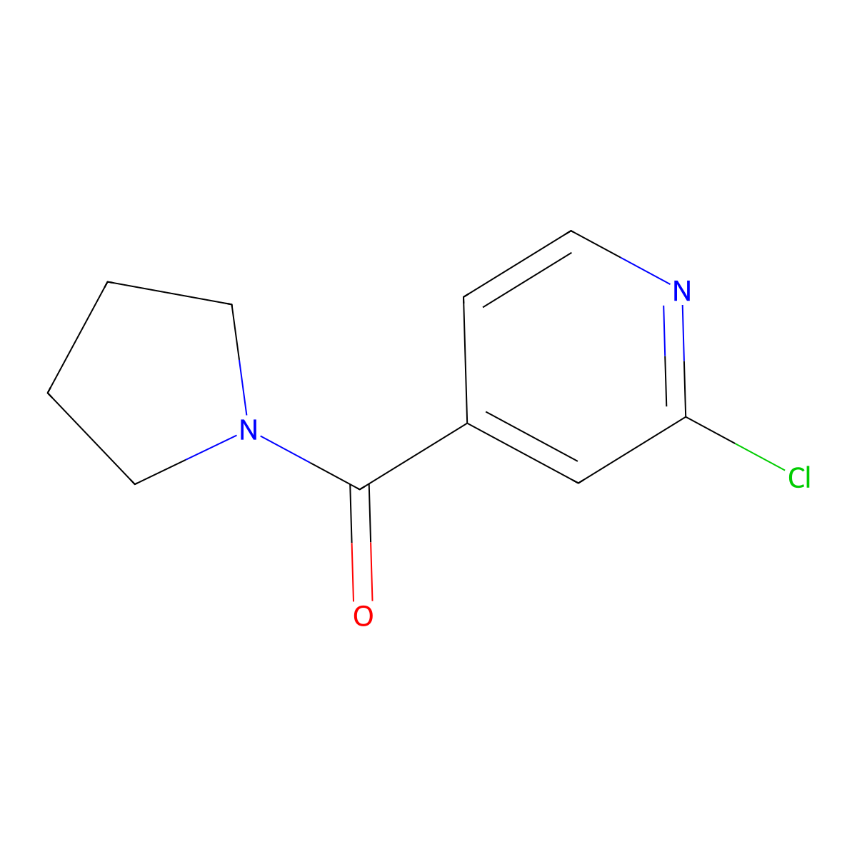 (2-Chloropyridin-4-yl)(pyrrolidin-1-yl)methanone molecular structure, CAS 720693-06-1