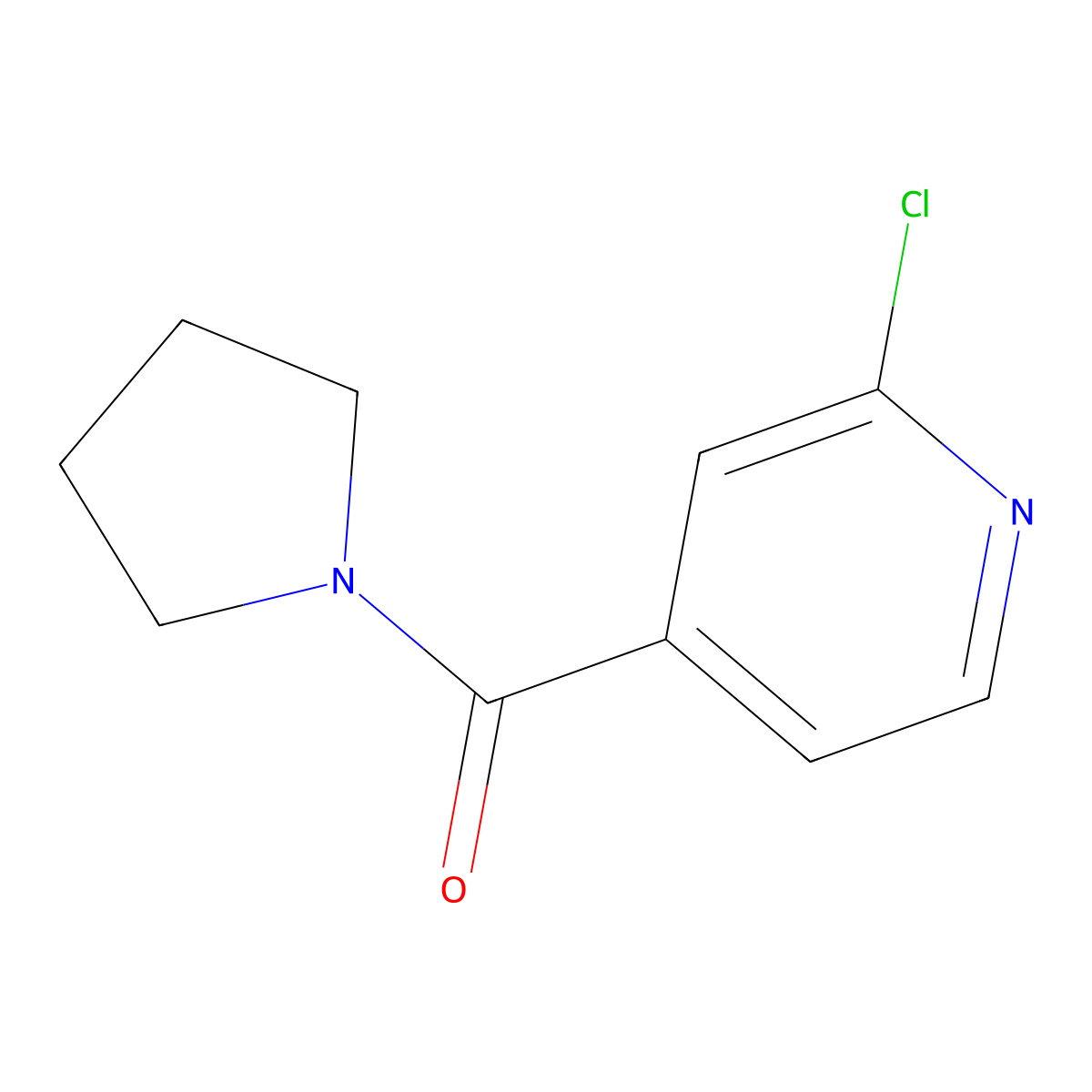(2-Chloropyridin-4-yl)(pyrrolidin-1-yl)methanone molecular structure, CAS 720693-06-1