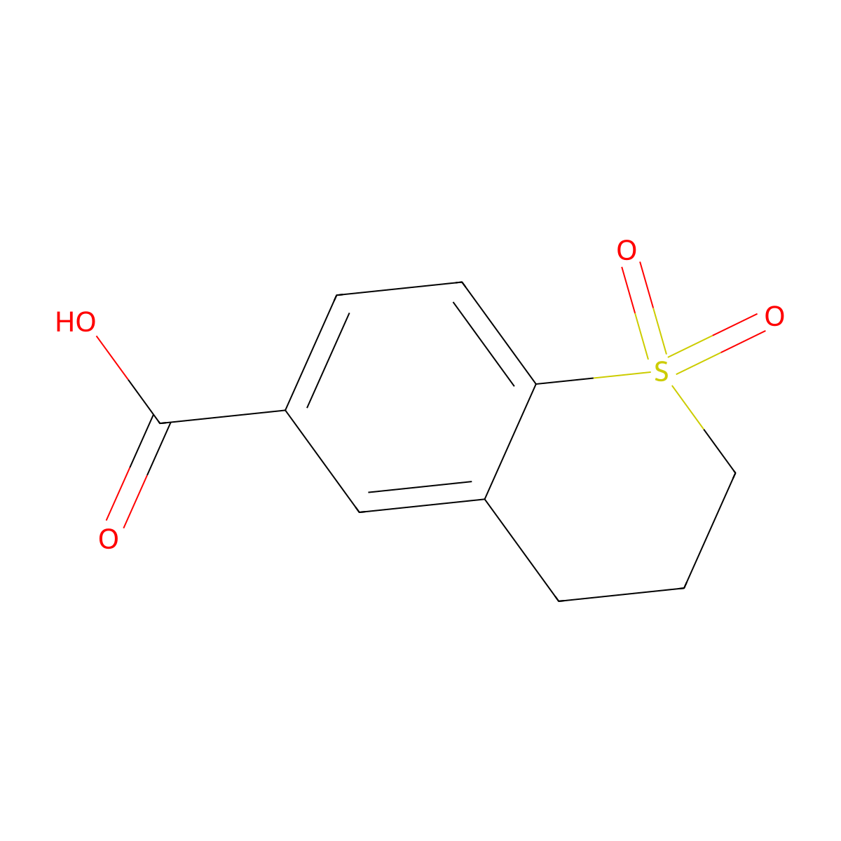 2H-1-Benzothiopyran-6-carboxylic acid, 3,4-dihydro-, 1,1-dioxide molecular structure, CAS 720693-13-0