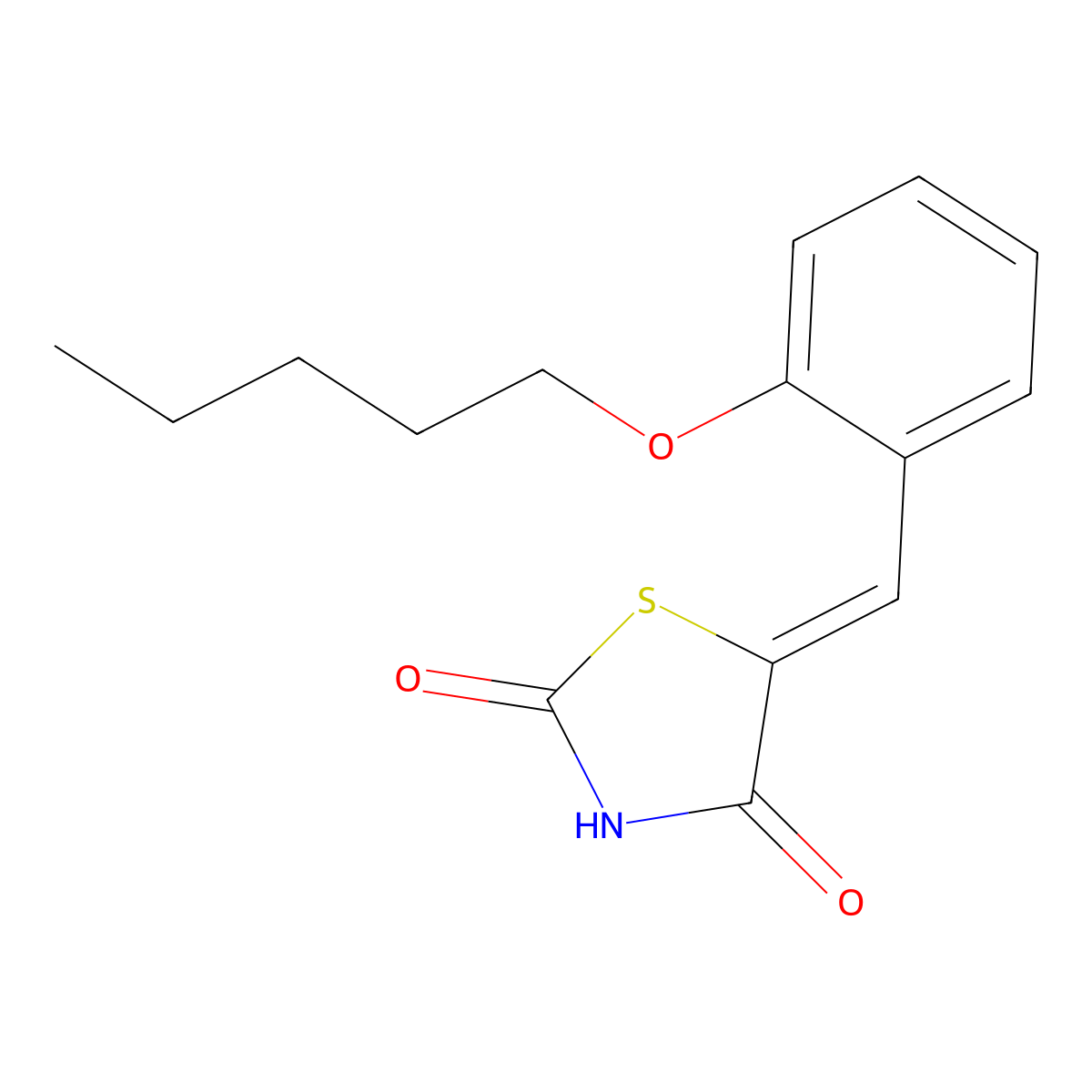 5-[[2-(Pentyloxy)phenyl]methylene]-2,4-thiazolidinedione molecular structure, CAS 720694-70-2