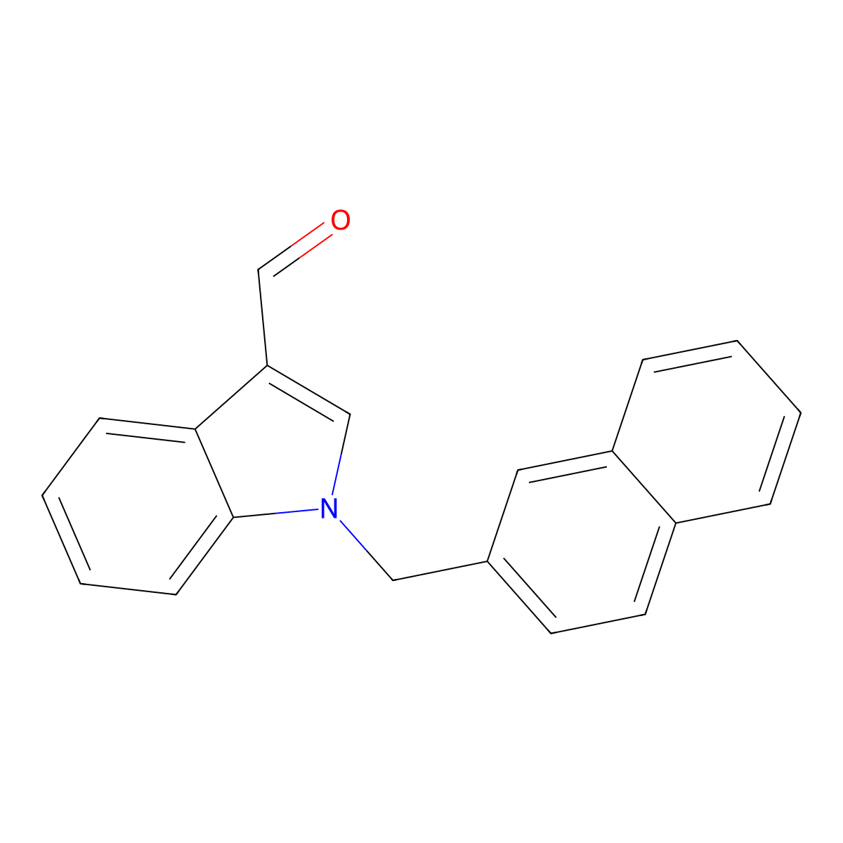 1-(naphthalen-2-ylmethyl)-1H-indole-3-carbaldehyde molecular structure, CAS 720696-45-7