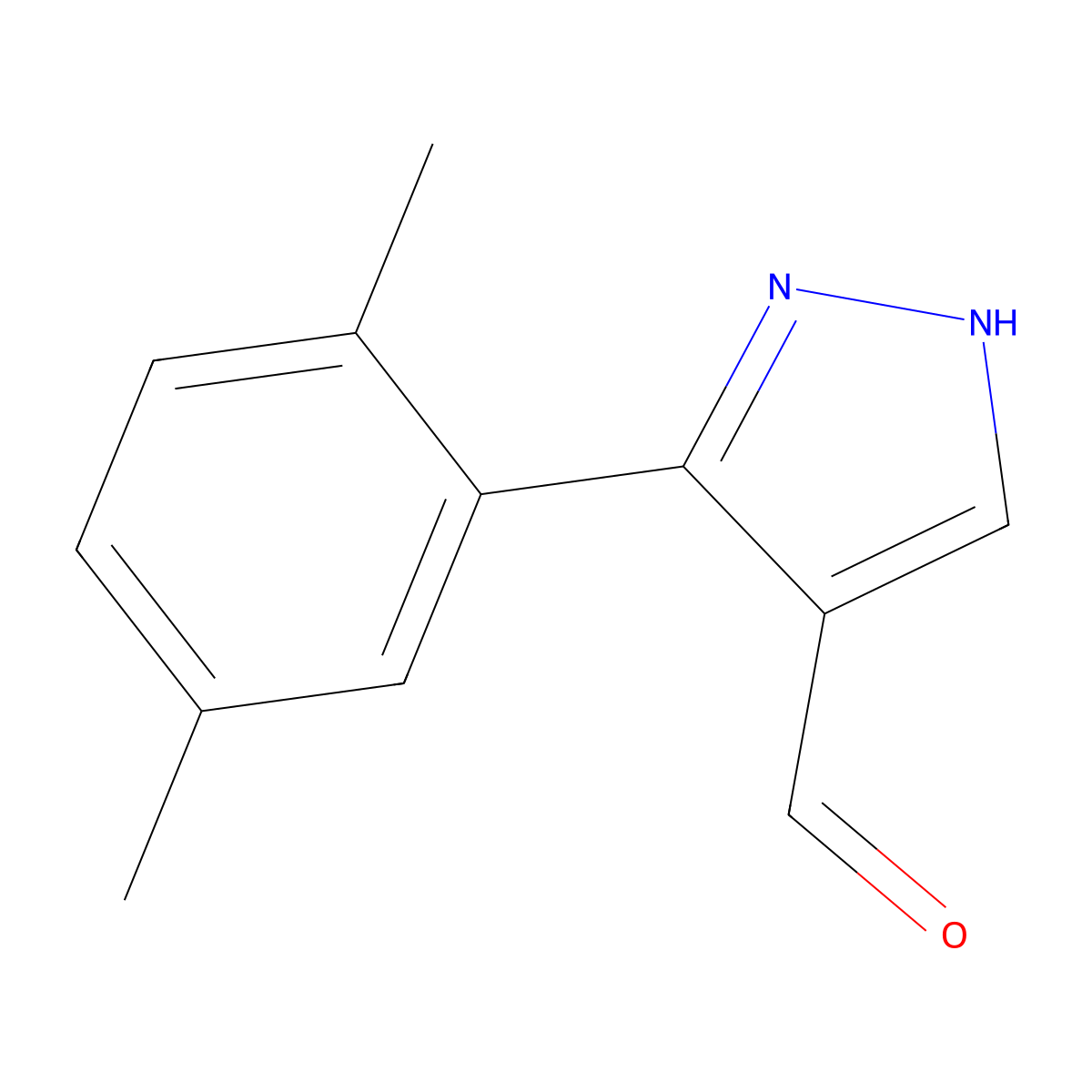 3-(2,5-dimethylphenyl)-1H-pyrazole-4-carbaldehyde molecular structure, CAS 720696-71-9