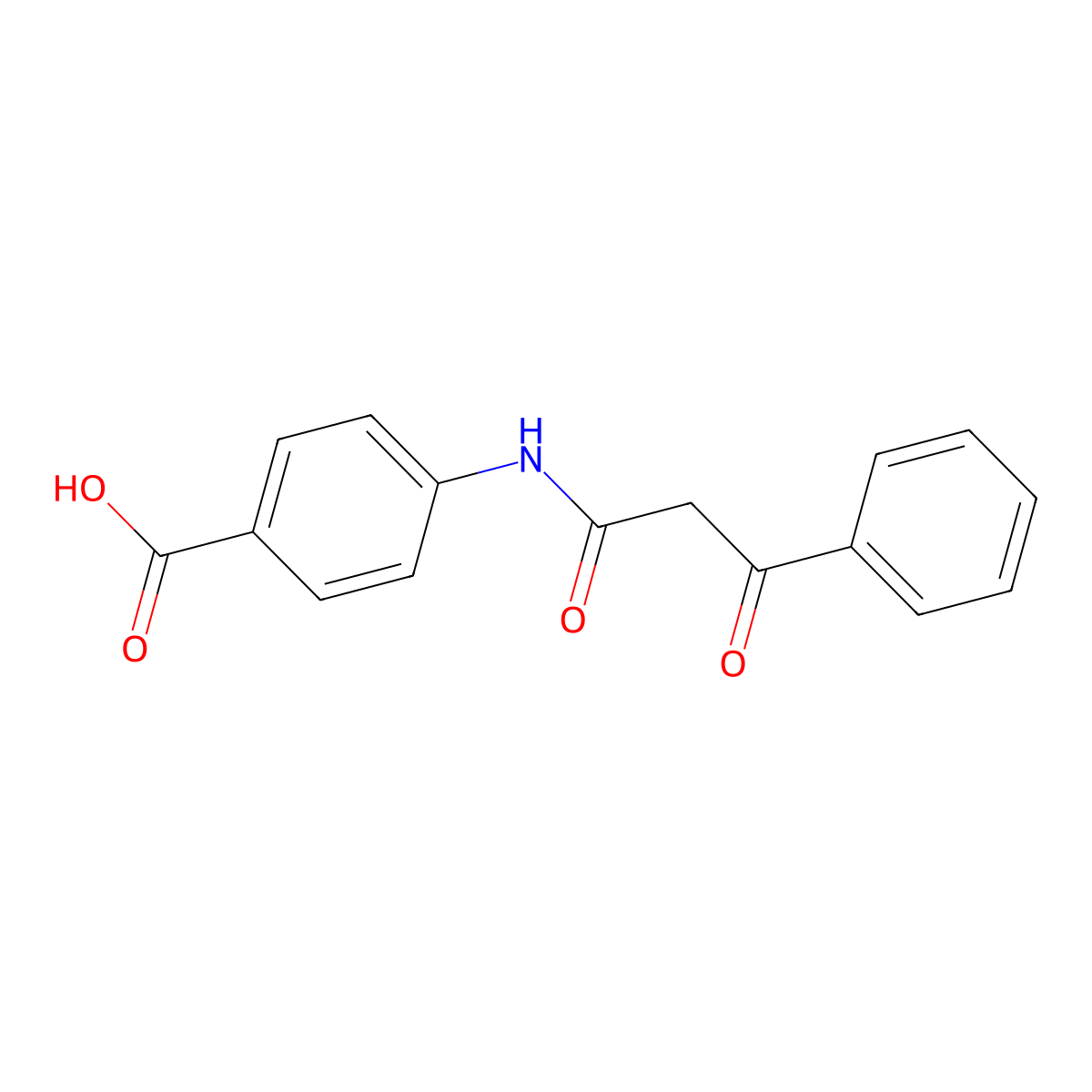 4-(2-Benzoylacetamido)benzoic acid molecular structure, CAS 7207-10-5
