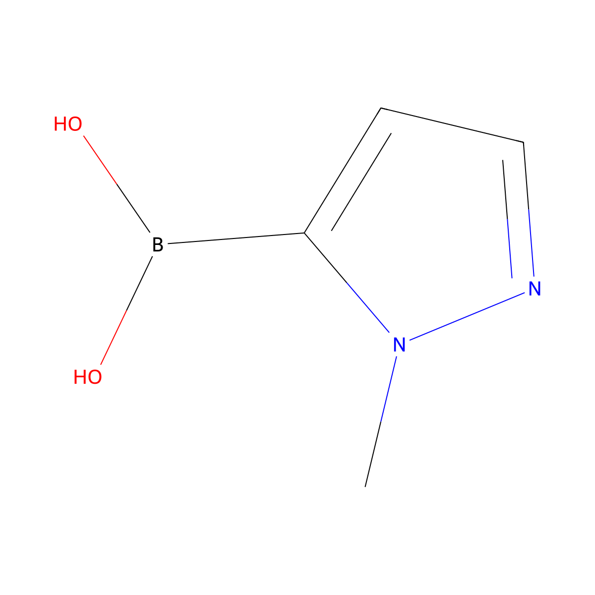 (1-methyl-1H-pyrazol-5-yl)boronic acid molecular structure, CAS 720702-41-0
