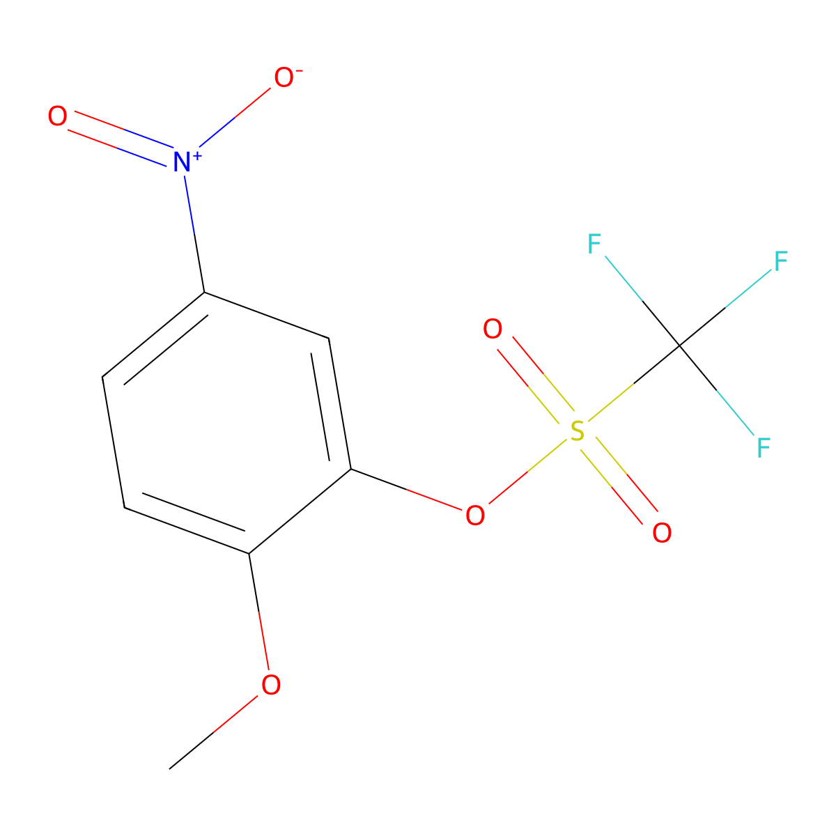Trifluoromethanesulfonic acid 2-methoxy-5-nitrophenyl ester molecular structure, CAS 720702-42-1