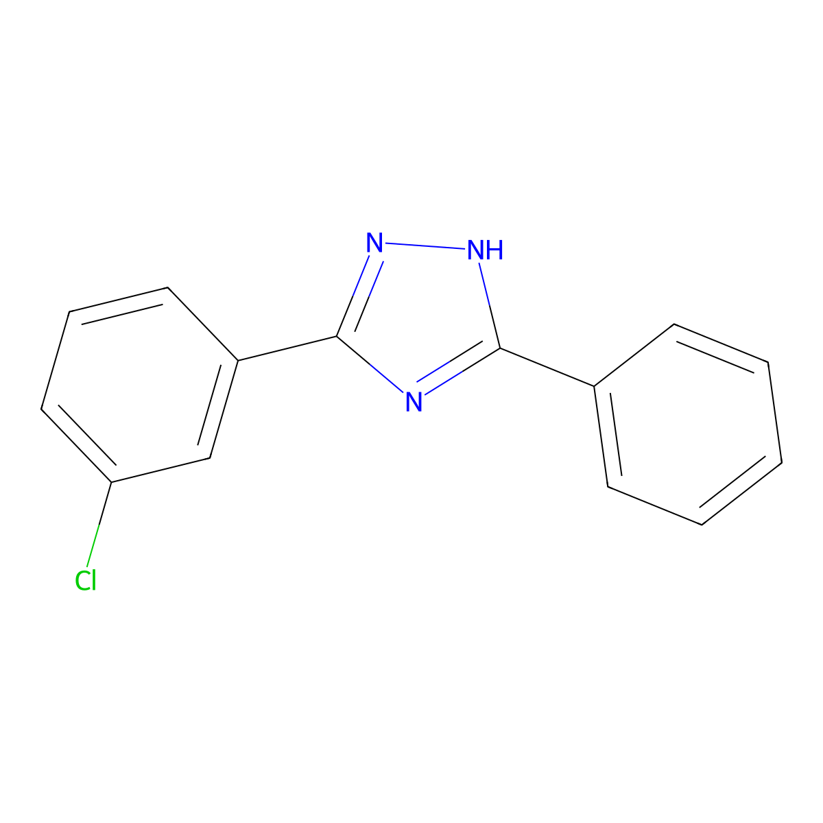 3-(3-chlorophenyl)-5-phenyl-1H-1,2,4-triazole molecular structure, CAS 720702-67-0