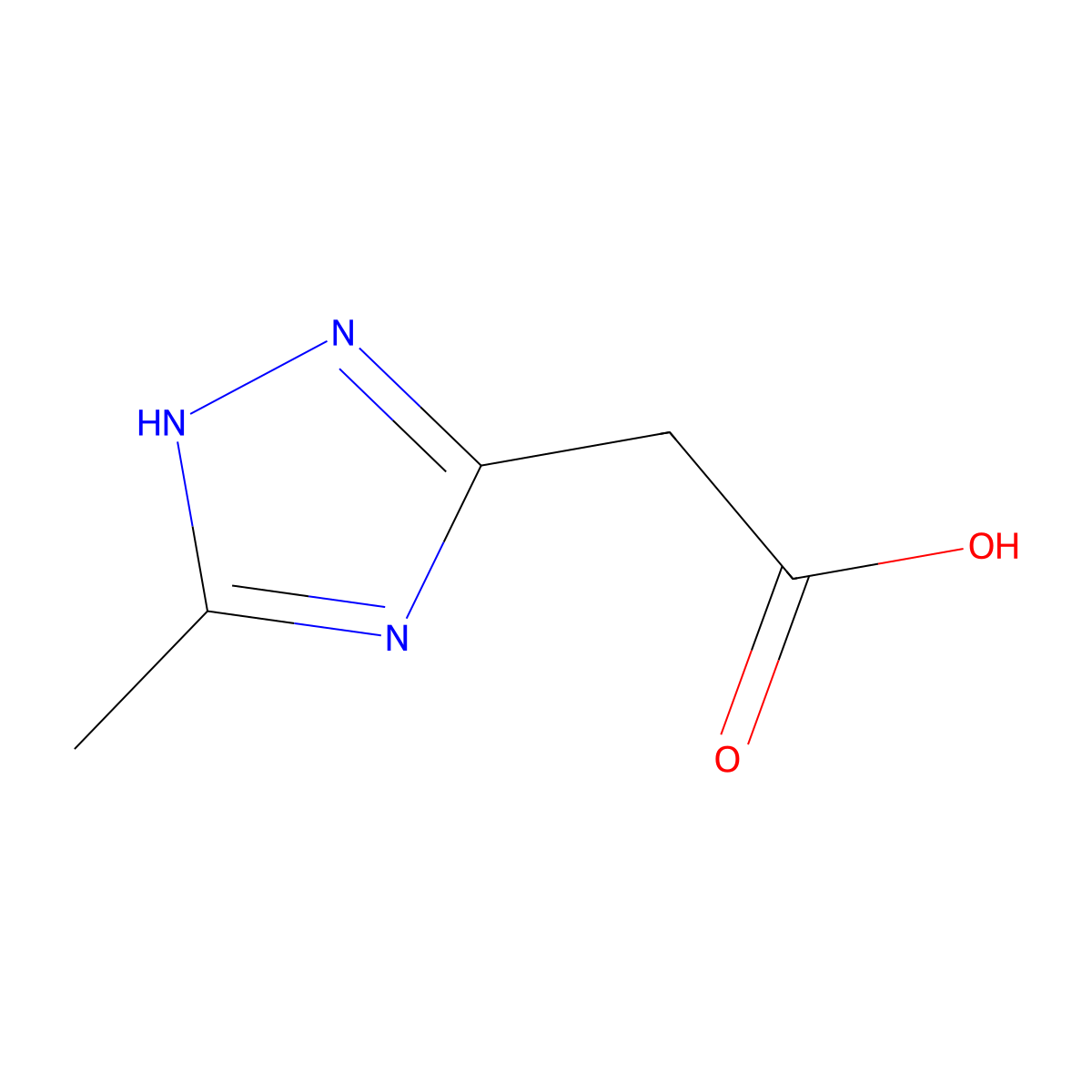 2-(3-methyl-1H-1,2,4-triazol-5-yl)acetic acid molecular structure, CAS 720706-28-5