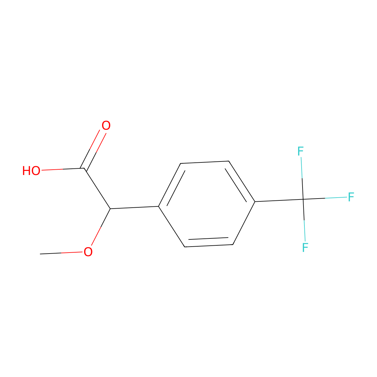 2-Methoxy-2-(4-(trifluoromethyl)phenyl)acetic acid molecular structure, CAS 720707-28-8