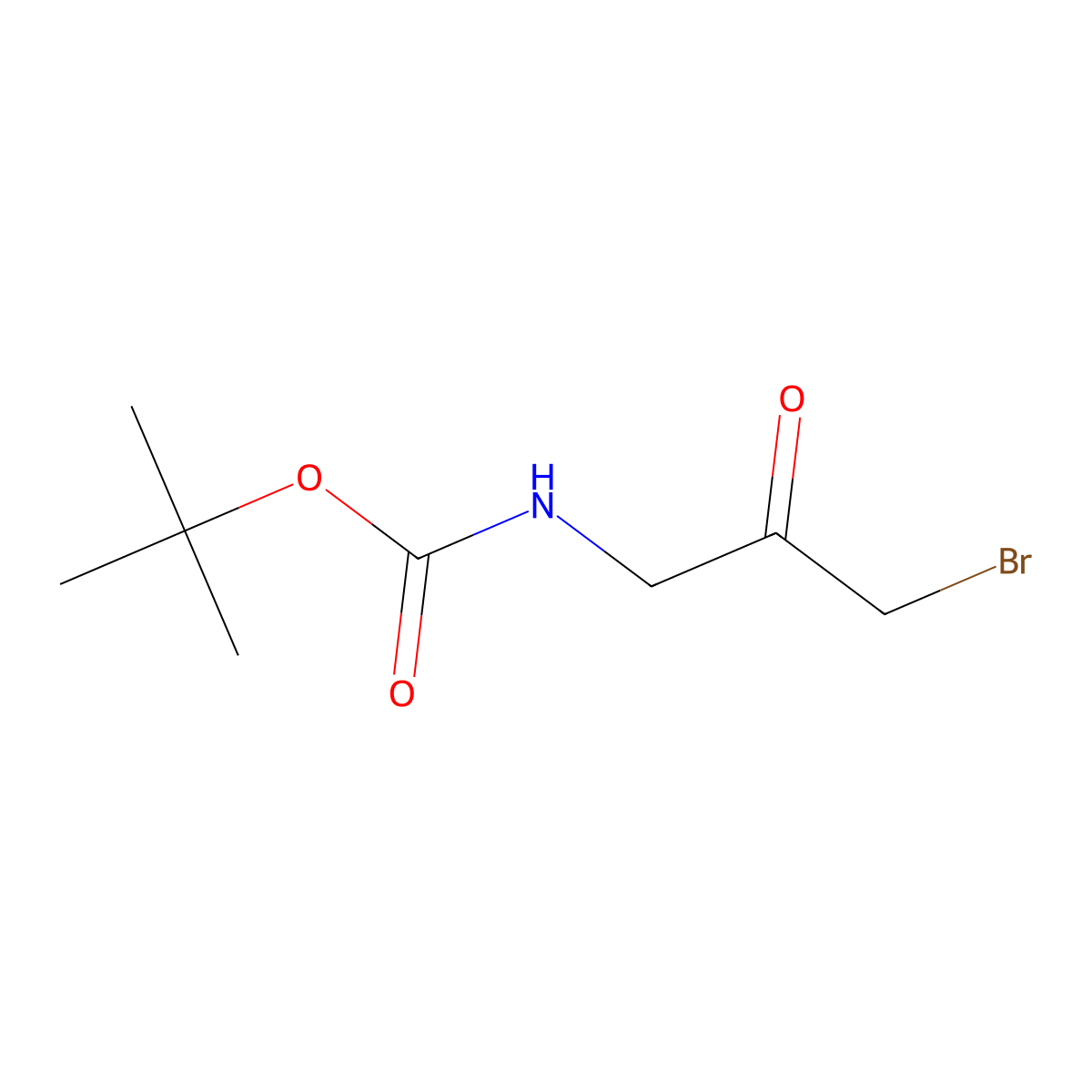 tert-butyl N-(3-bromo-2-oxopropyl)carbamate molecular structure, CAS 72072-03-8