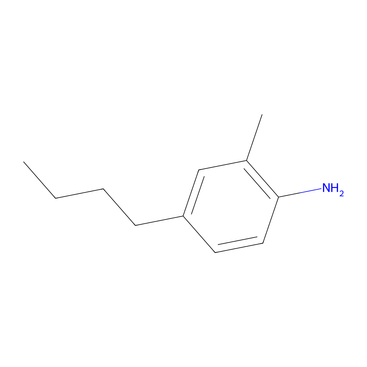 4-Butyl-2-methylaniline molecular structure, CAS 72072-16-3