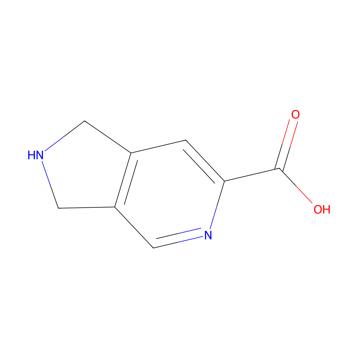2,3-Dihydro-1h-pyrrolo[3,4-c]pyridine-6-carboxylic acid molecular structure, CAS 720720-27-4