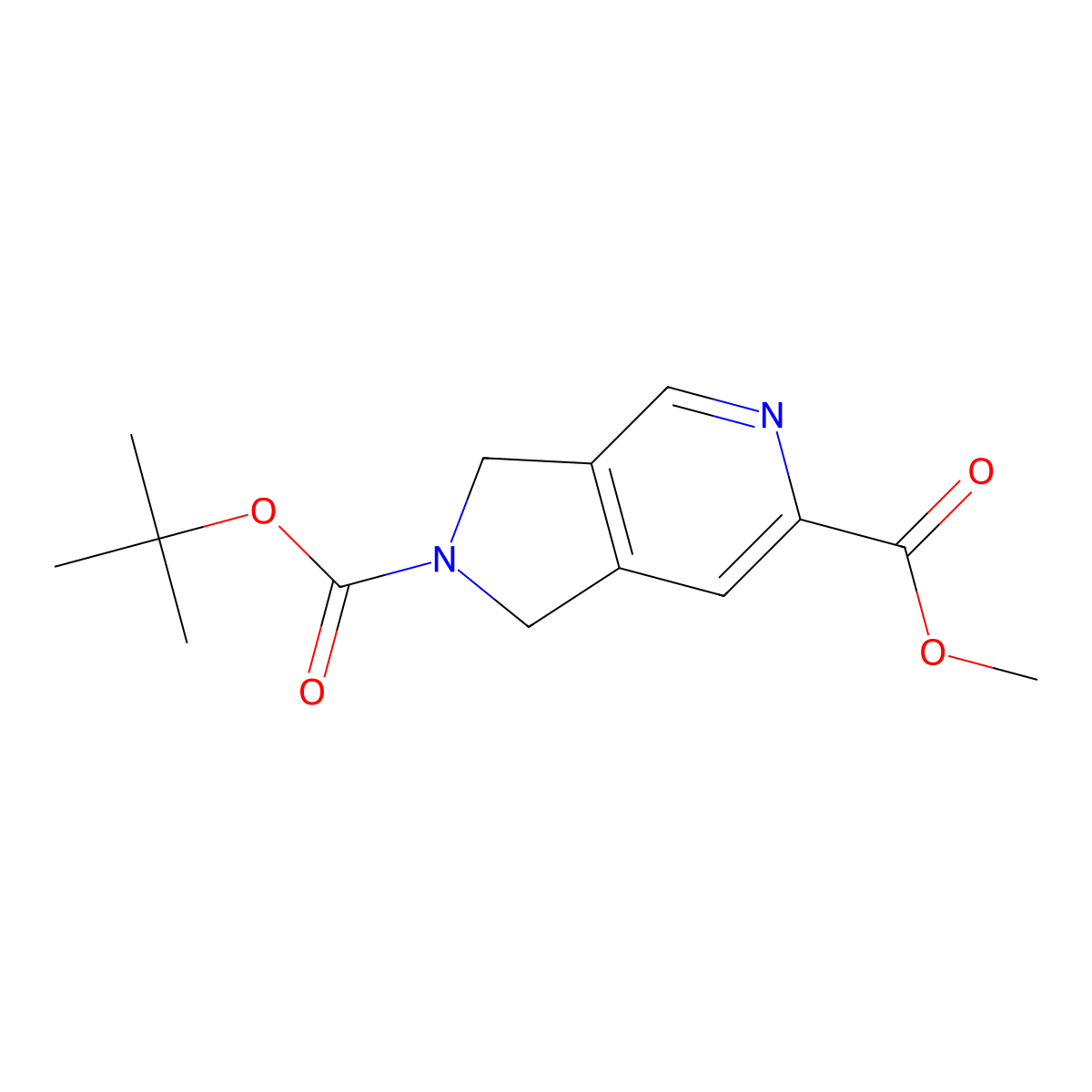 2-(tert-Butyl) 6-methyl 1,3-dihydro-2H-pyrrolo[3,4-c]pyridine-2,6-dicarboxylate molecular structure, CAS 720720-29-6