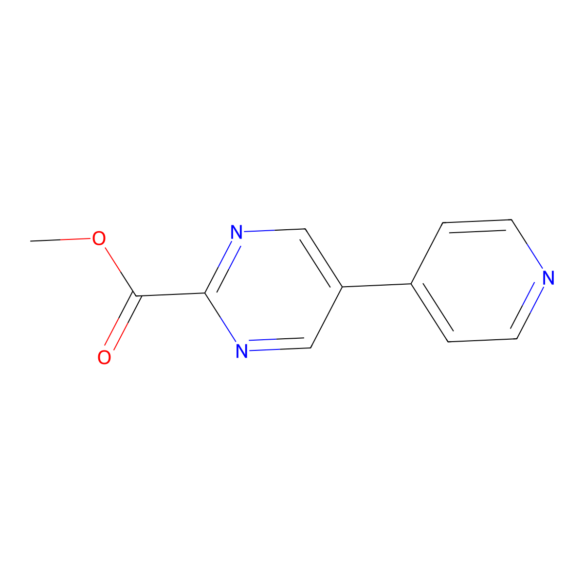 Methyl 5-pyridin-4-ylpyrimidine-2-carboxylate molecular structure, CAS 720720-30-9