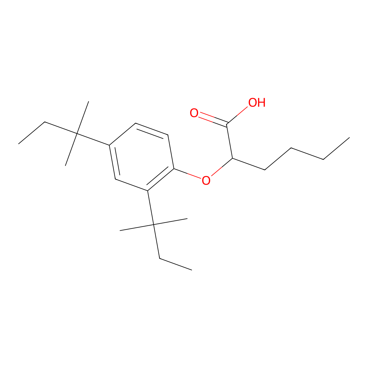 Hexanoic acid, 2-[2,4-bis(1,1-dimethylpropyl)phenoxy]- molecular structure, CAS 72076-45-0