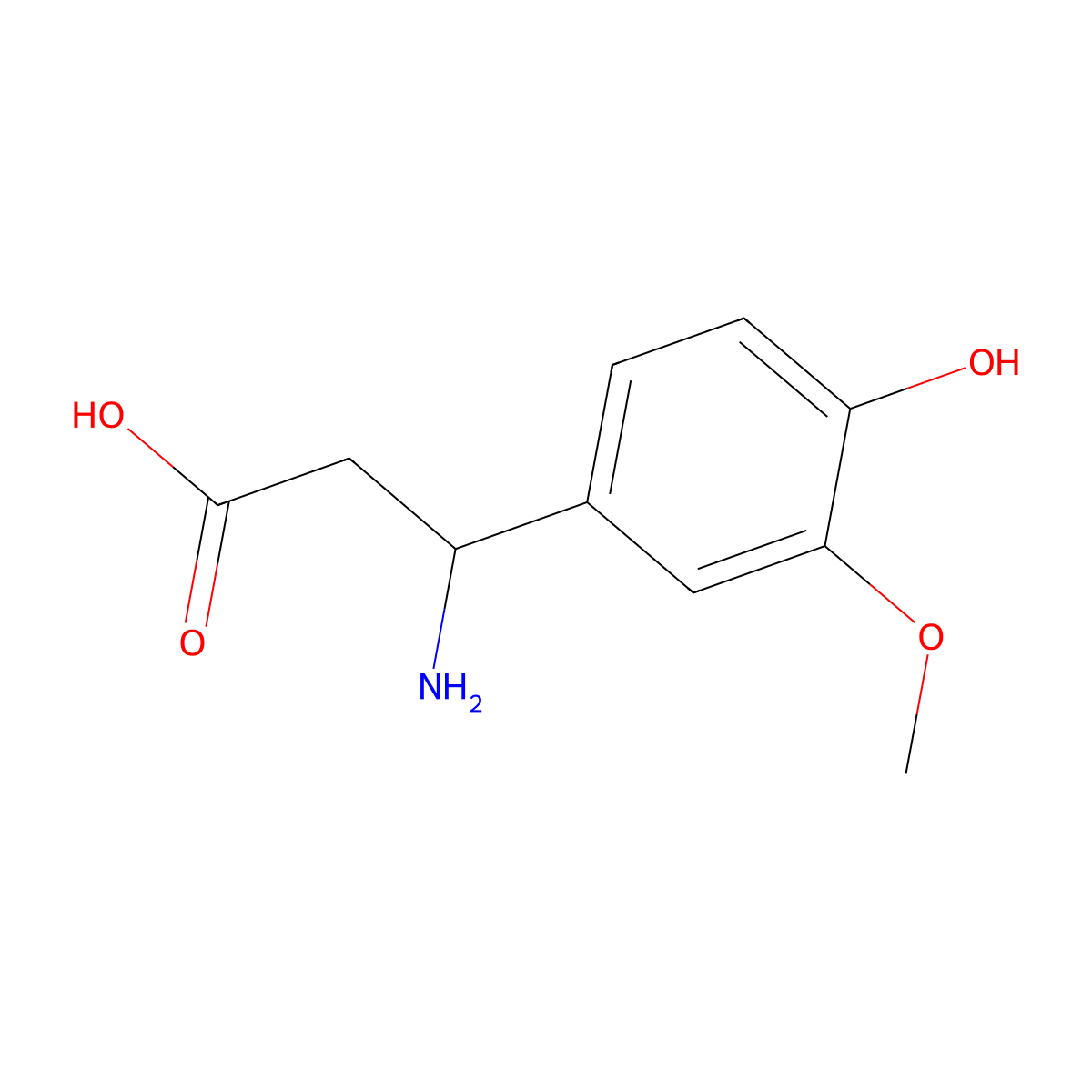 3-Amino-3-(4-hydroxy-3-methoxyphenyl)propanoic acid molecular structure, CAS 72076-93-8