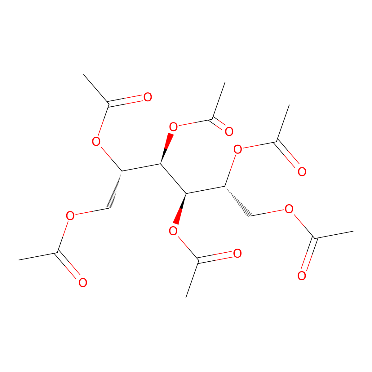 Sorbitol hexaacetate molecular structure, CAS 7208-47-1